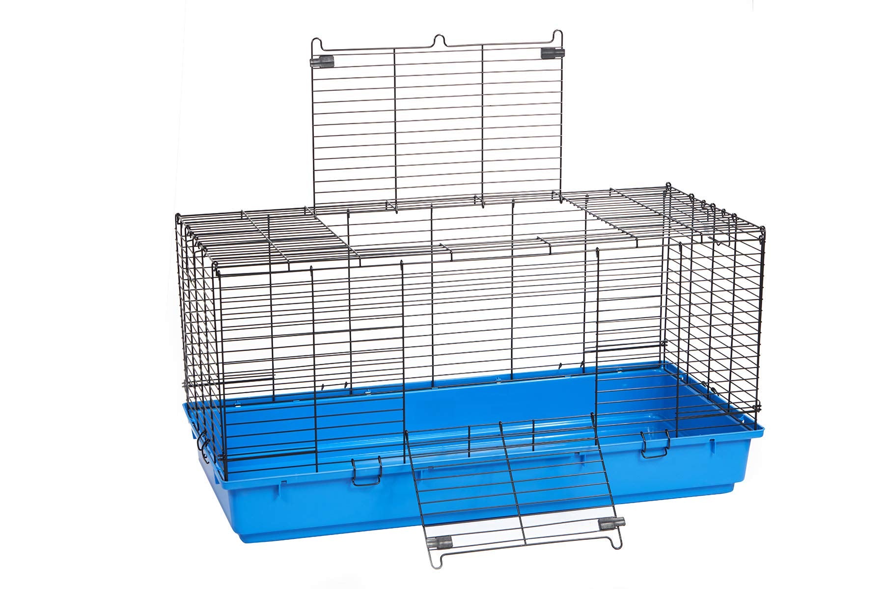 Pet Lodge Plastic Bottom Rabbit Cage | Easy To Clean Pull Out Floor | Indoor Small Animal Cage | Stackable | Large