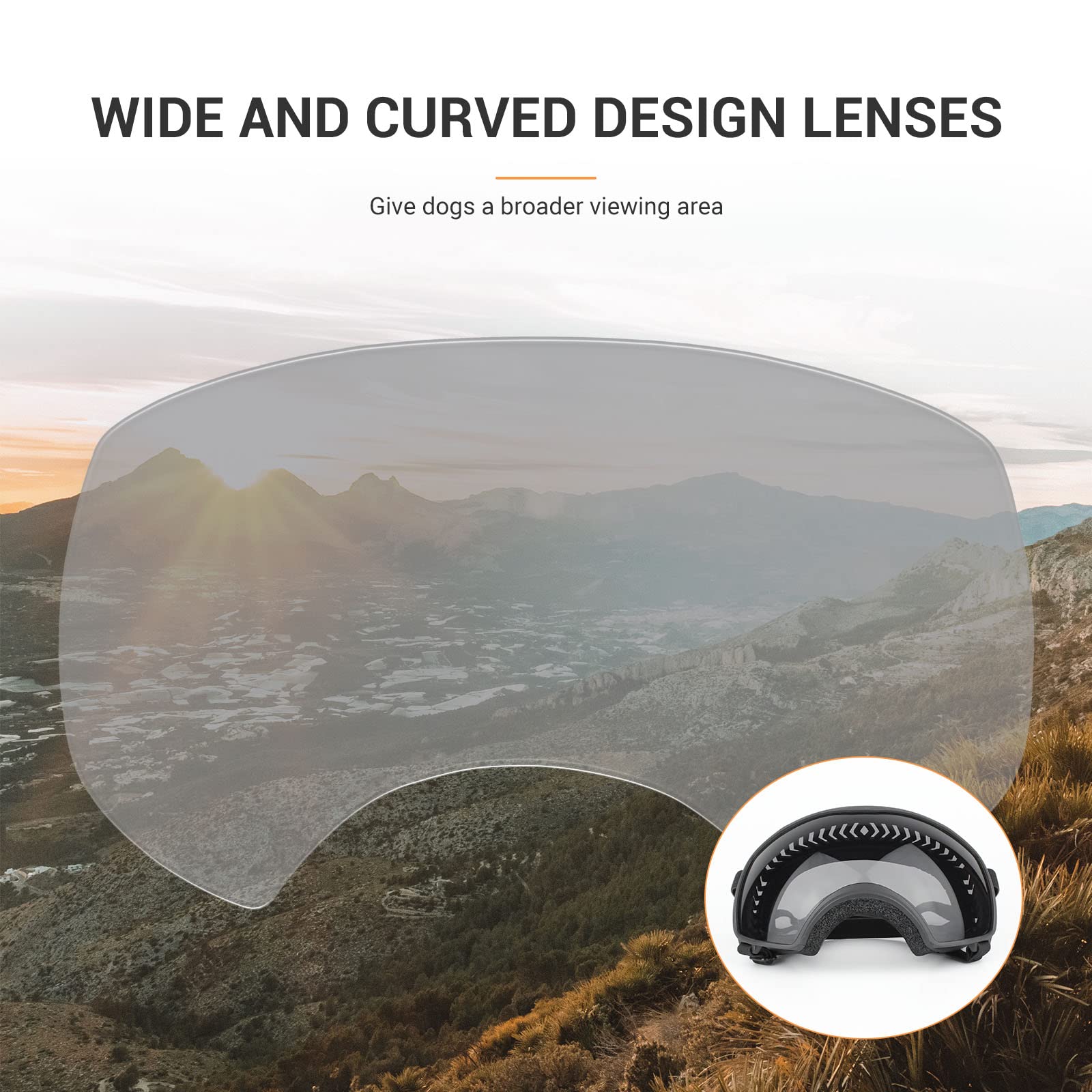 Namsan Dog Goggles Large Breed, Uv Protection, Driving Doggie Sunglasses For Medium To Large Dogs, Wide Glasses Full Eye Protect