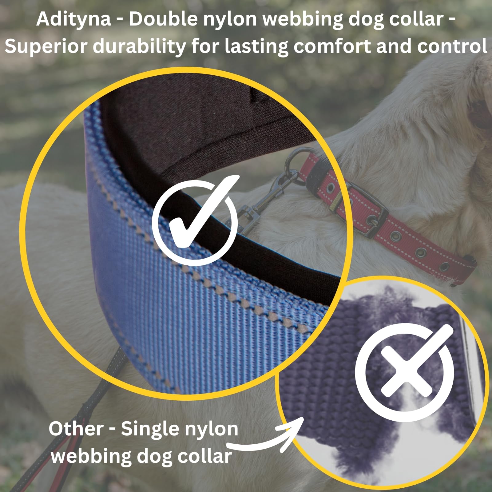 Adityna Ultra Comfortable Soft Neoprene Padded Xl Dog Collar For Extra-Large Dogs