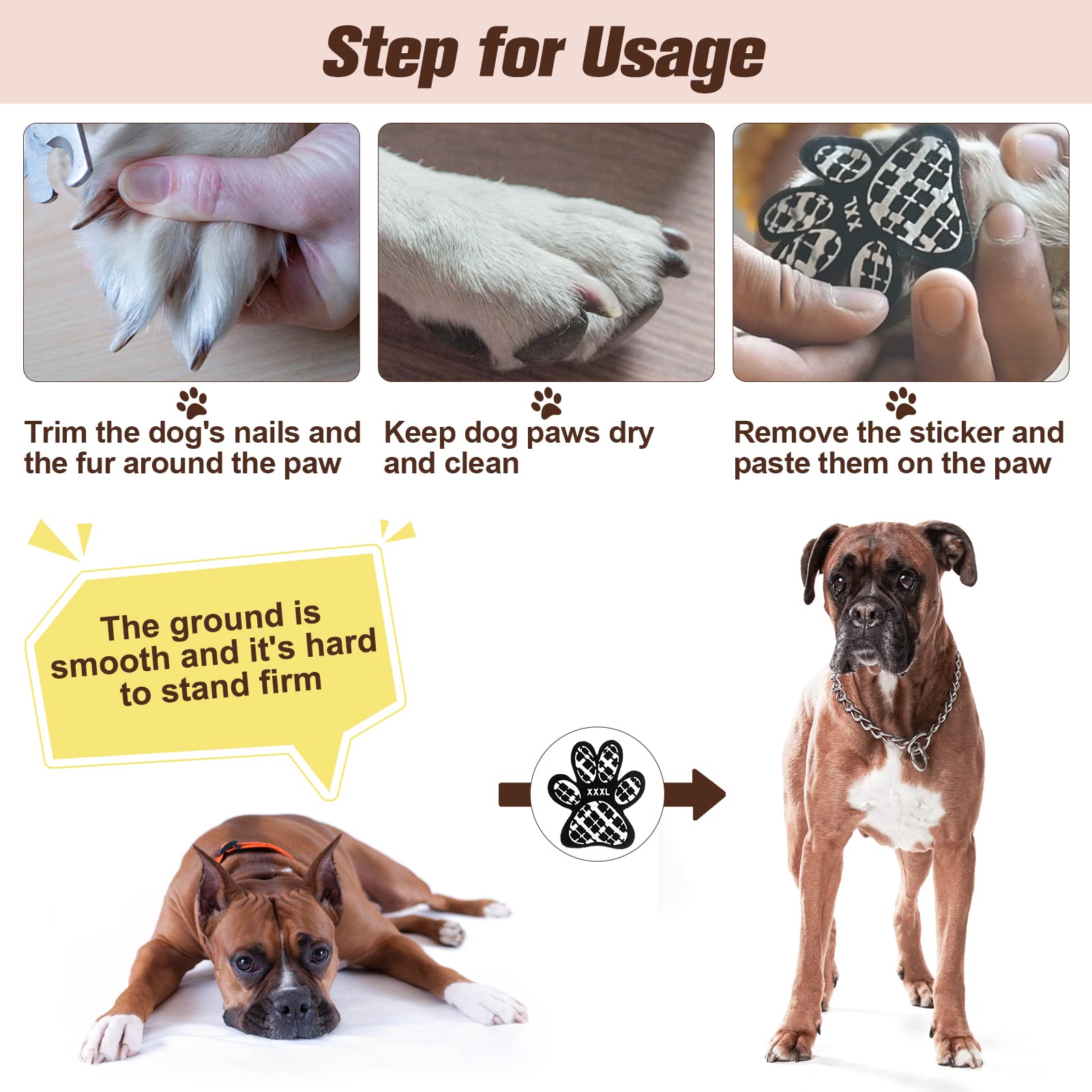 BEAUTYZOO Dog Paw Protectors Grip Pads Anti-Slip Traction for Small Medium Large Dogs on Hardwood Floors Hot Pavement, Dog Grip