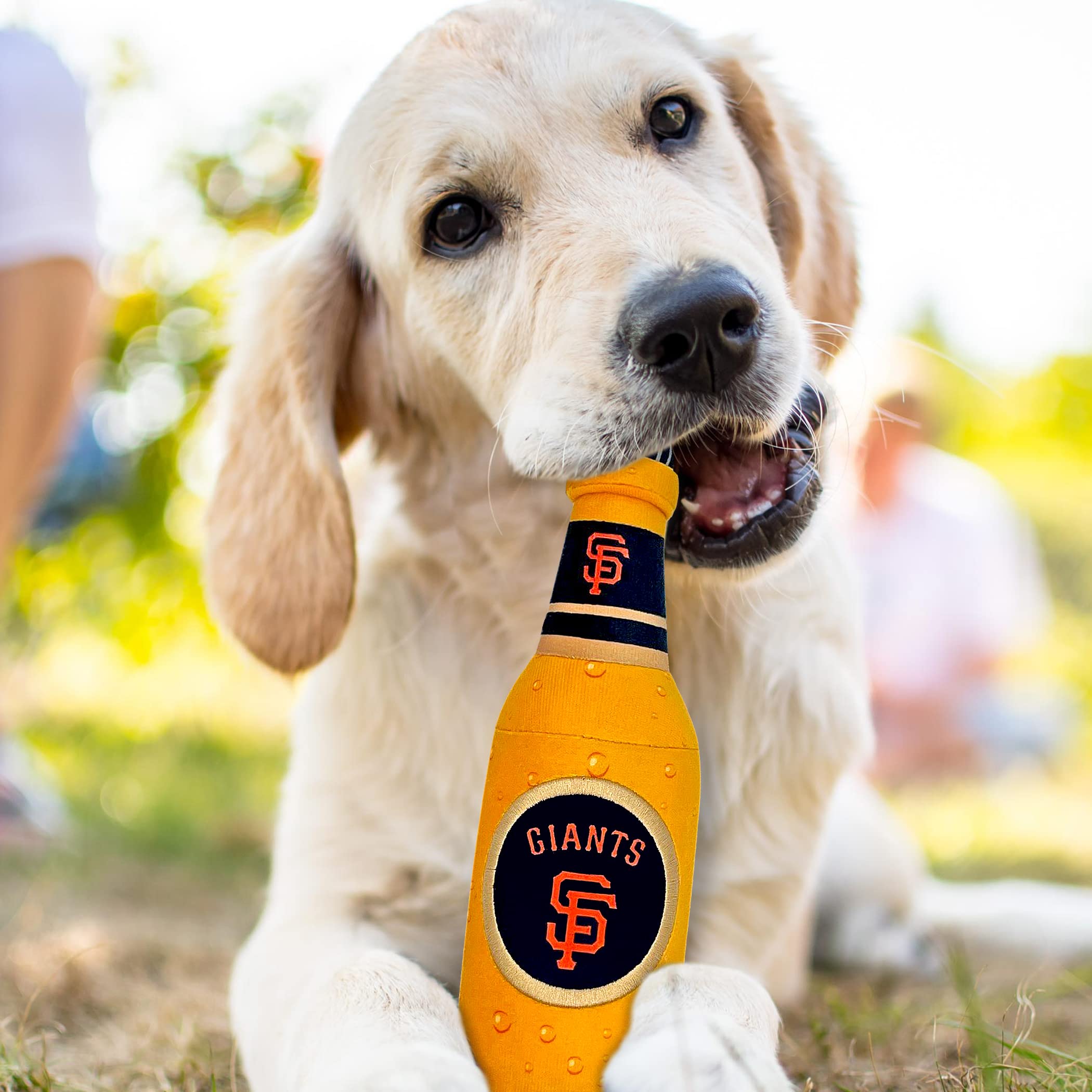 Pets First Mlb San Francisco Giants Stadium Beer Bottle Plush Dog Toy-Cutest Plush Toy For Dogs & Cats With Inner Squeaker & Pre