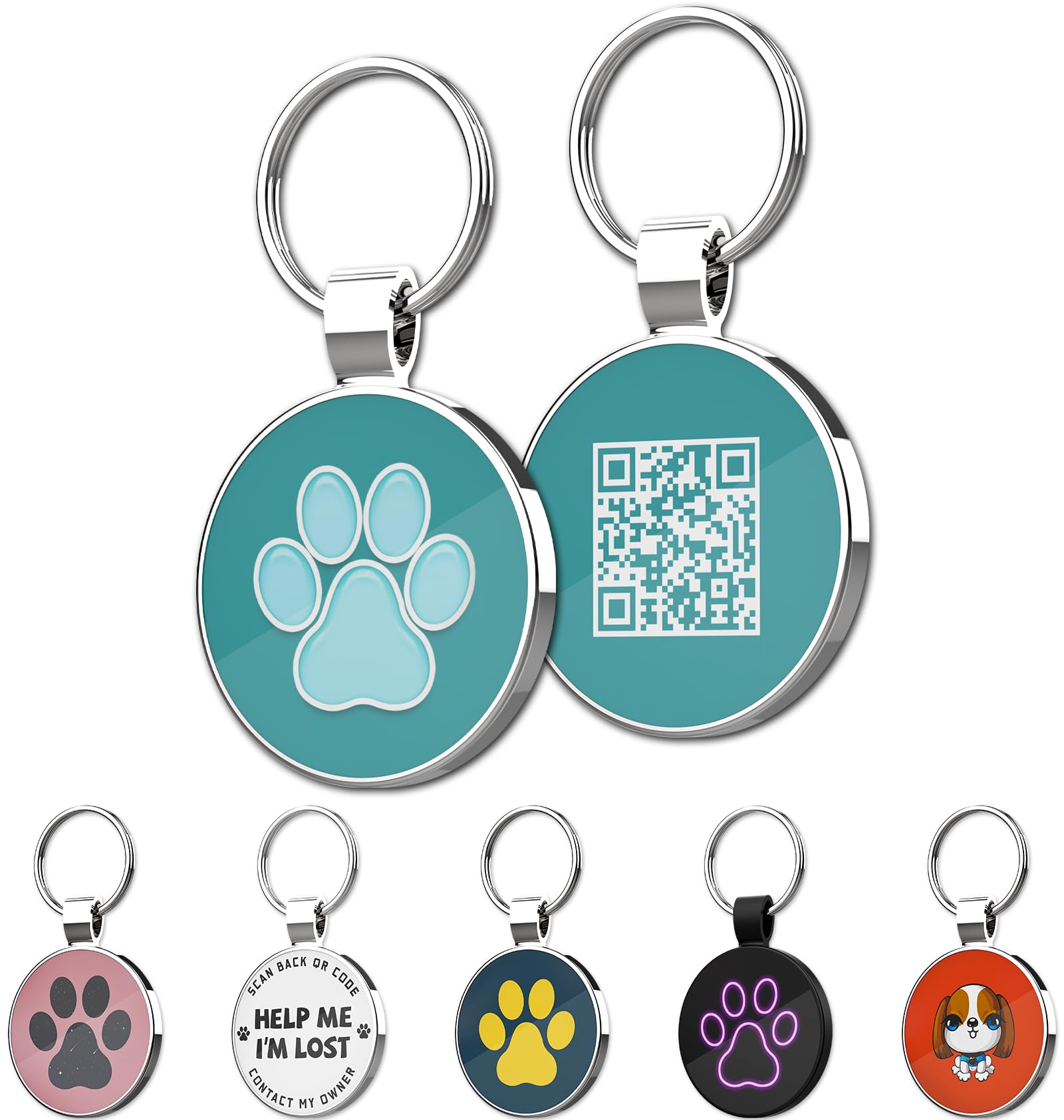 Myluckytag Qr Code Dog Id Tags - Pet Online Profile - Scan Qr Receive Instant Location Alert Email