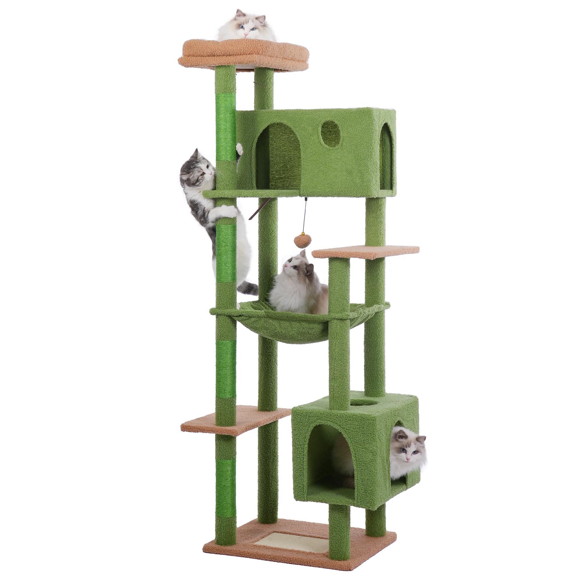 Meowrista Tall Cat Tree For Indoor Cat Large Adults 54   /72    Cat Tower With Enlarge Hammock21.6X17.7   Spacious Cat Condo Hou
