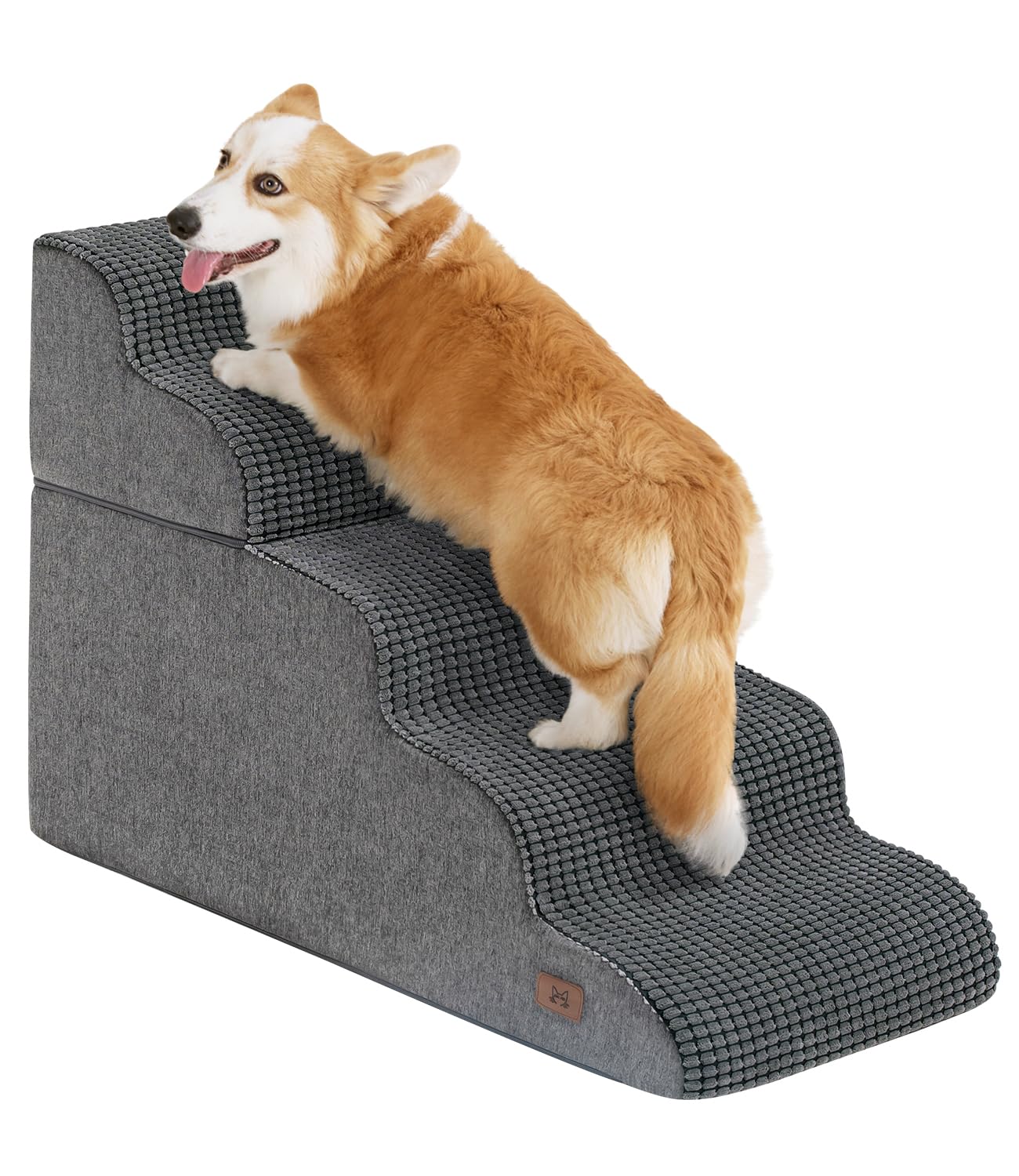 Abcpet Dog Step For Bed, Dog Stair 5-Step 35D Pet Stair 22.8'' H For High Bed Or Sofa Non-Slip Balanced Pet Step Indoor, Grey