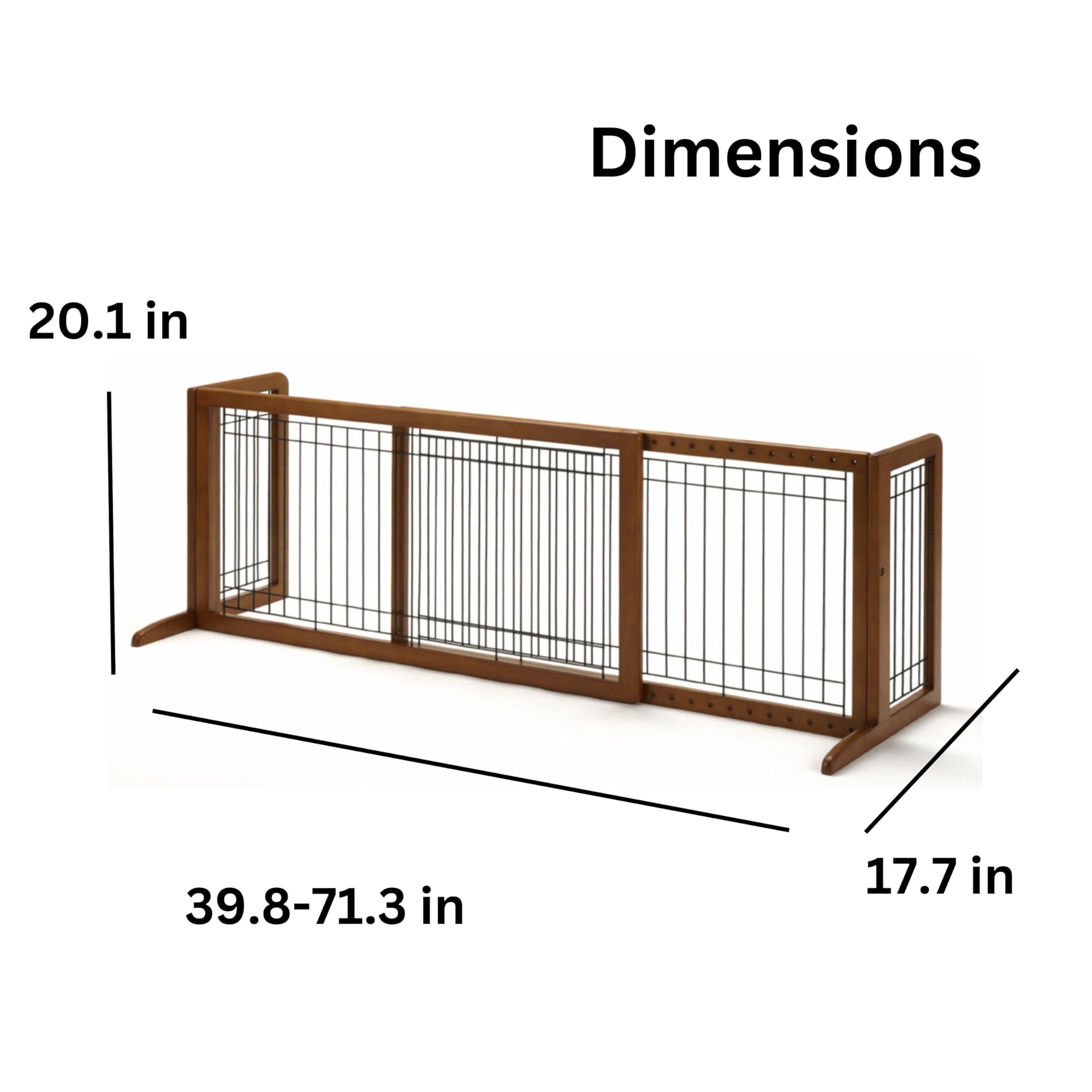 Richell Wood Freestanding Pet Gate, Large, Autumn Matte Finish