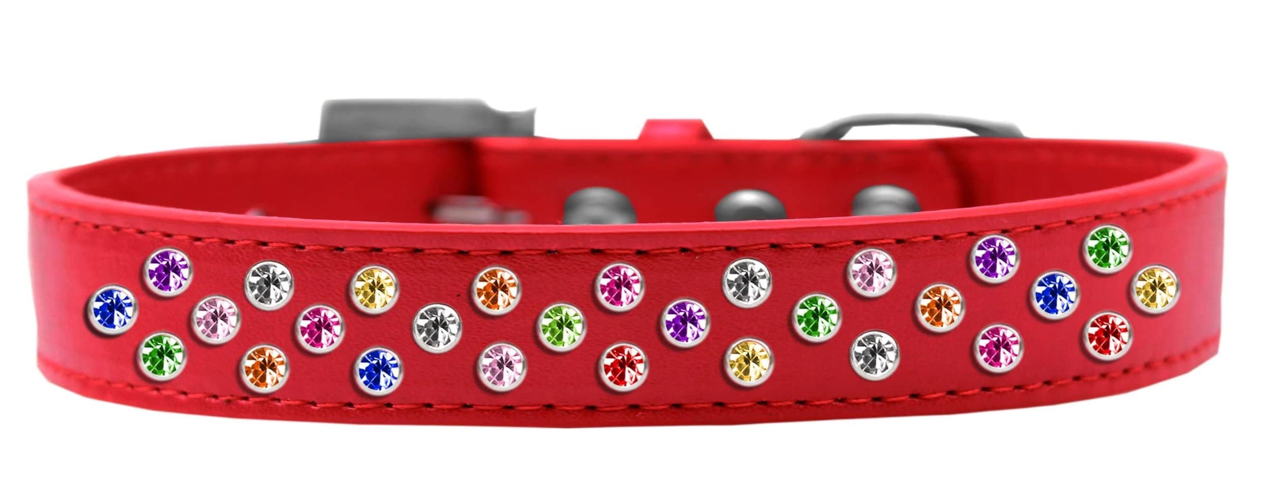 Mirage Pet Products Sprinkles Dog Collar with Confetti Crystals, Size 16, White