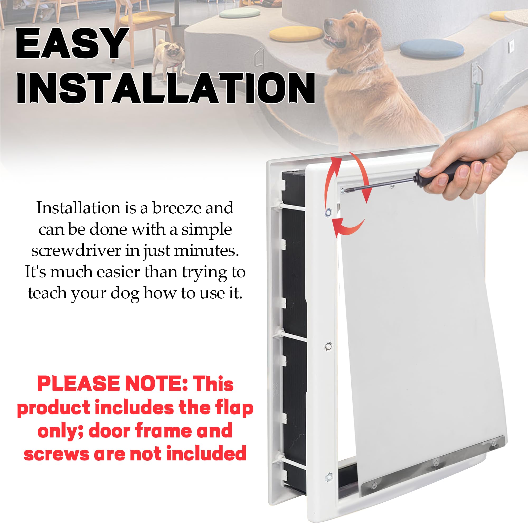 TonGass Transparent Dog Door Flap Replacement - Large 10" x 18", Compatible with Ideal Pet Products, Model DSRWXL