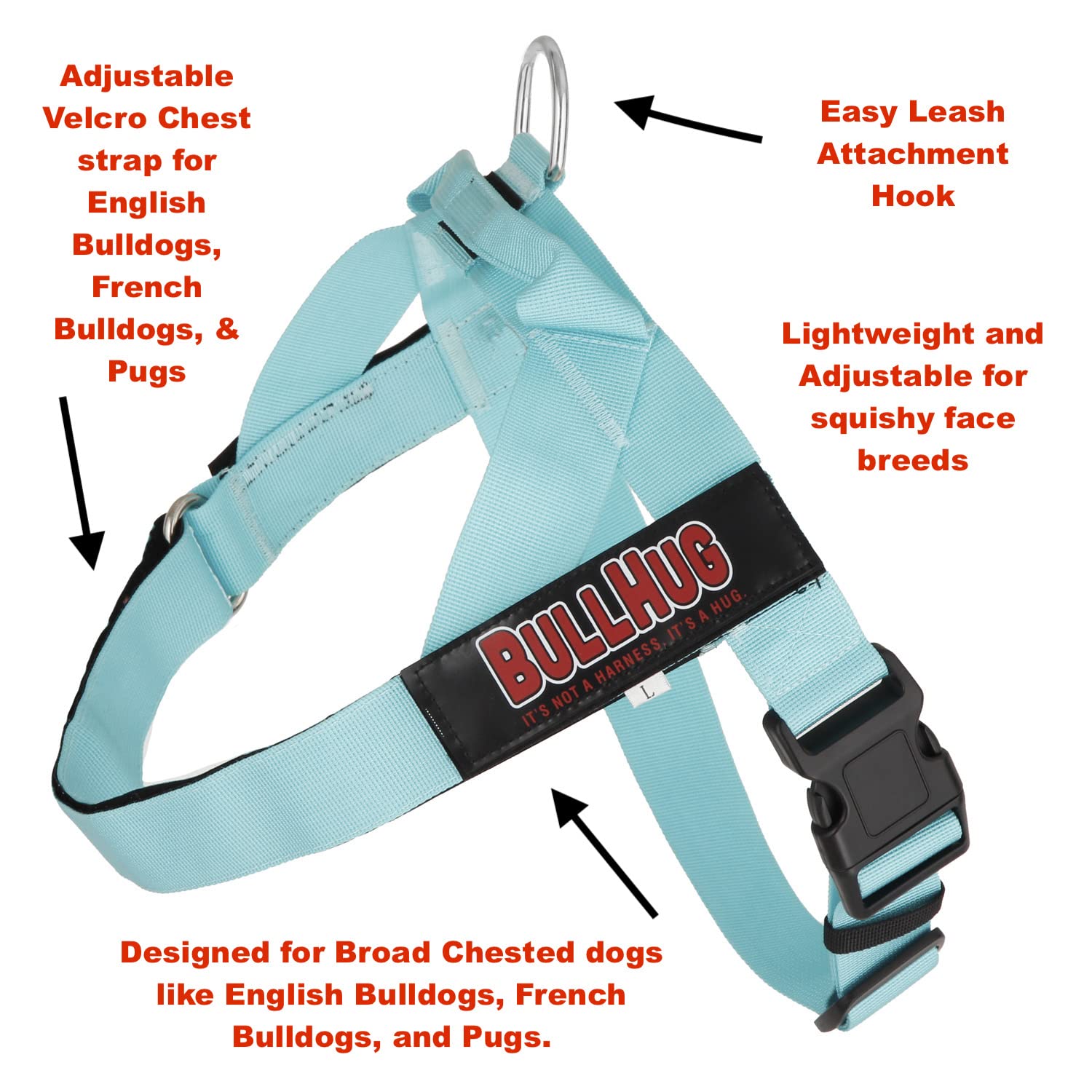 BullHug Harness for Large Dogs - XL, Plastic, Stops Pulling, Color: Donuts