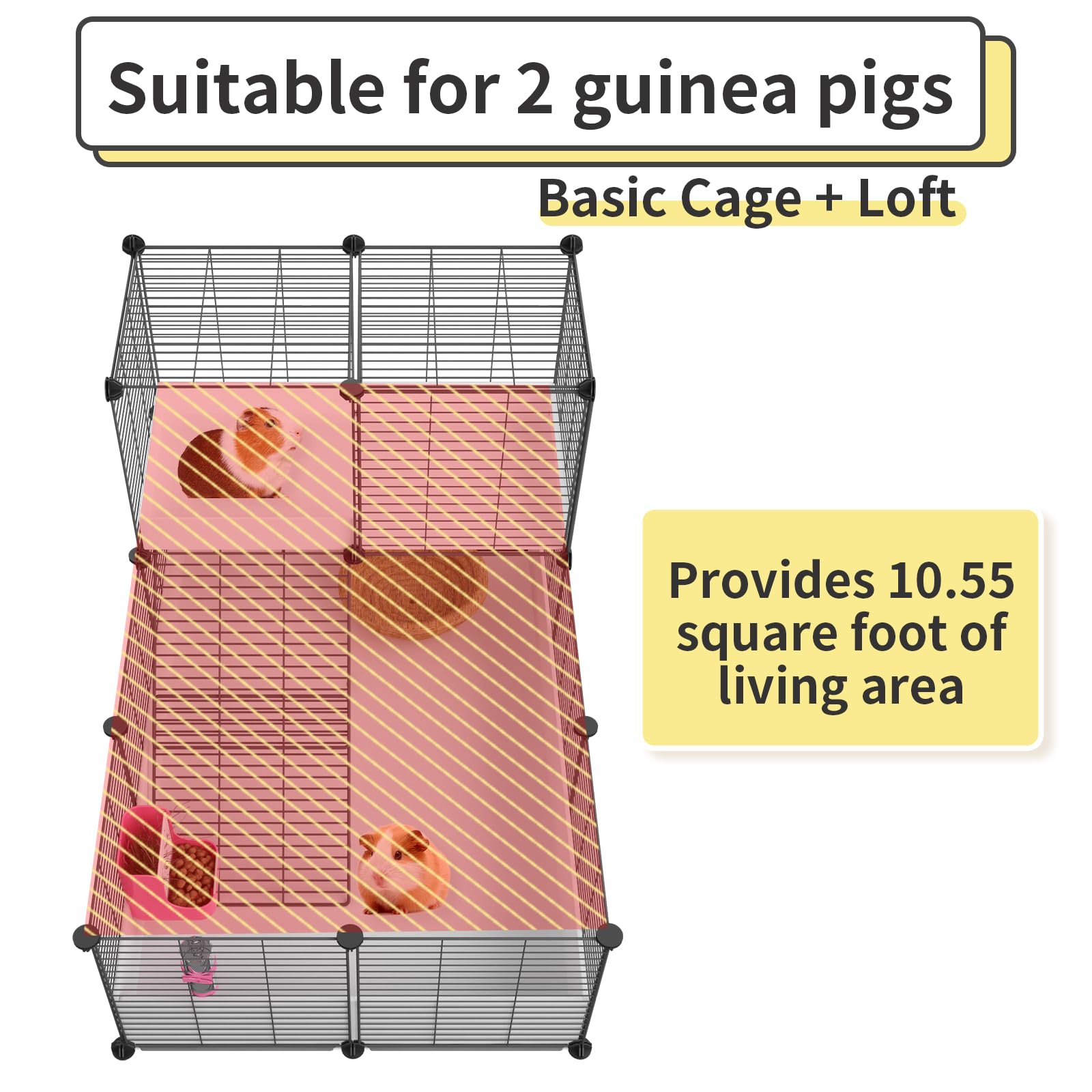 Oneluck Guinea Pig Cage, Indoor Habitat With Waterproof Plastic Bottom,Playpen For Small Pet Bunny, Turtle, Hamster, Loft Cage