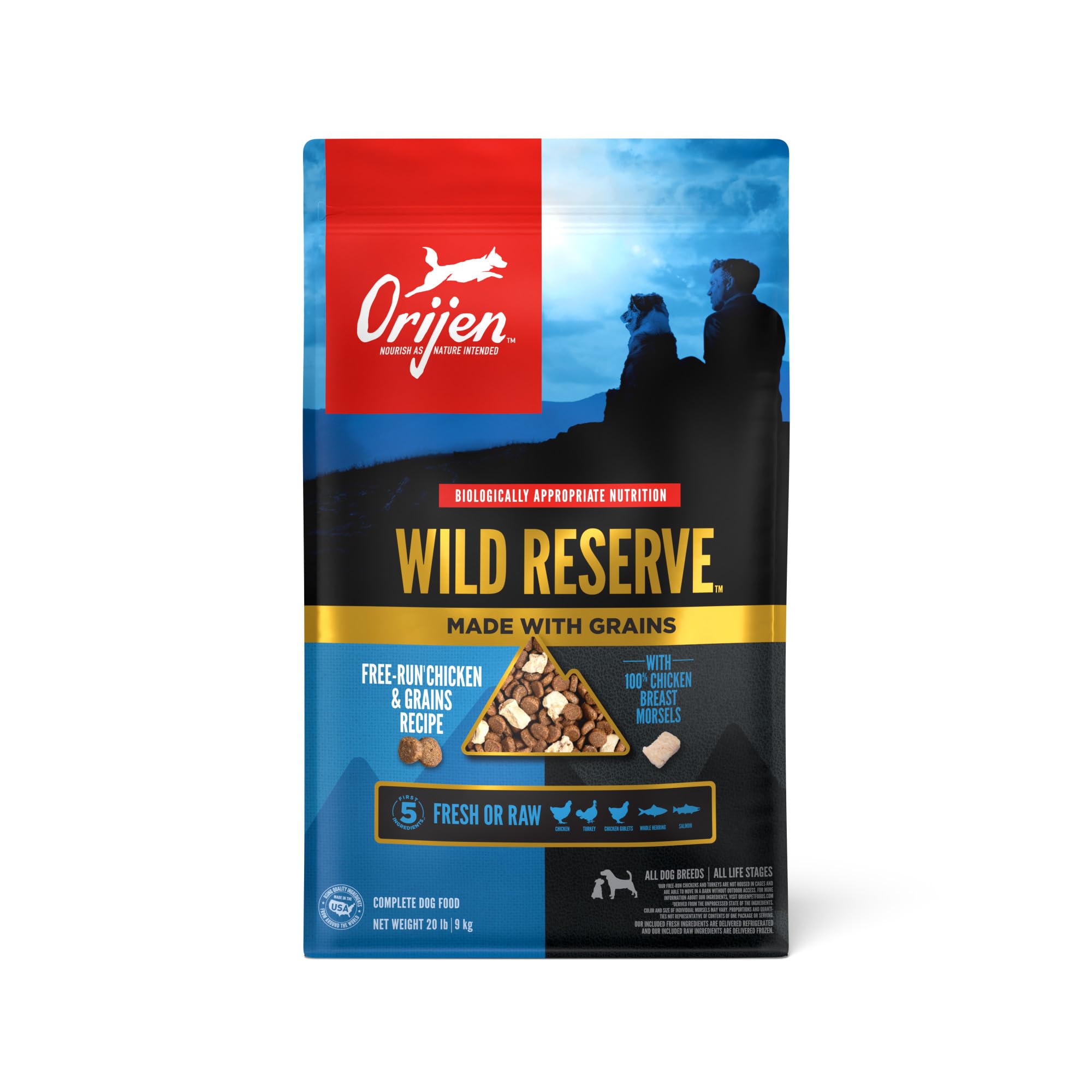 ORIJEN Wild Reserve Dry Dog Food Free-Run Chicken & Grains Recipe 20lb Bag