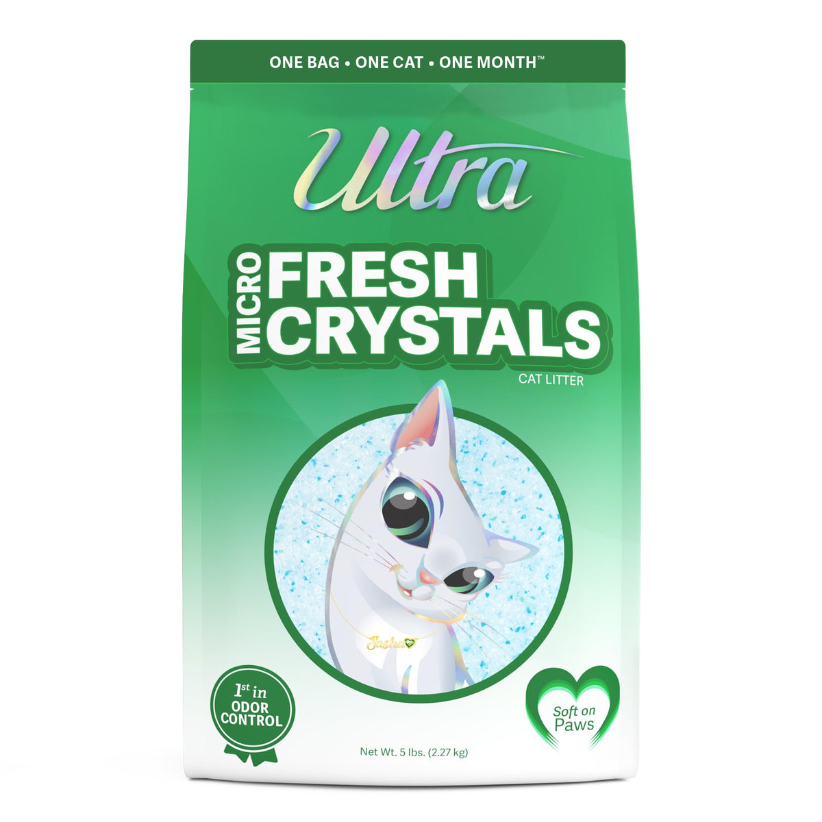 Ultra Fresh Scented Micro Crystals Premium Cat Litter - 99.9% Dust Free, Soft On Paws - 5 Lbs.