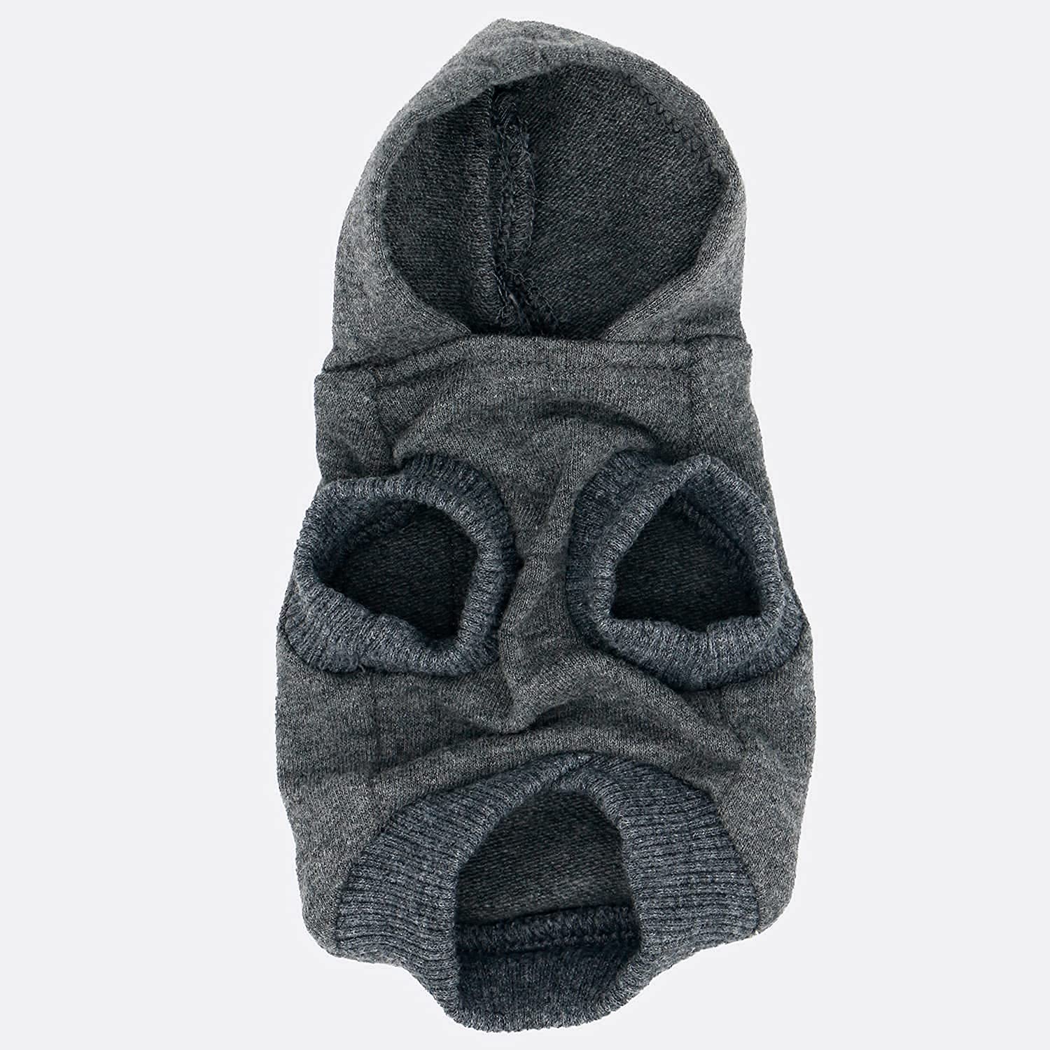 Lophipets Dog Cotton Hoodies Sweatshirts For Small Dogs Chihuahua Puppy Clothes Cold Weather Coat-Charcoal/Xs