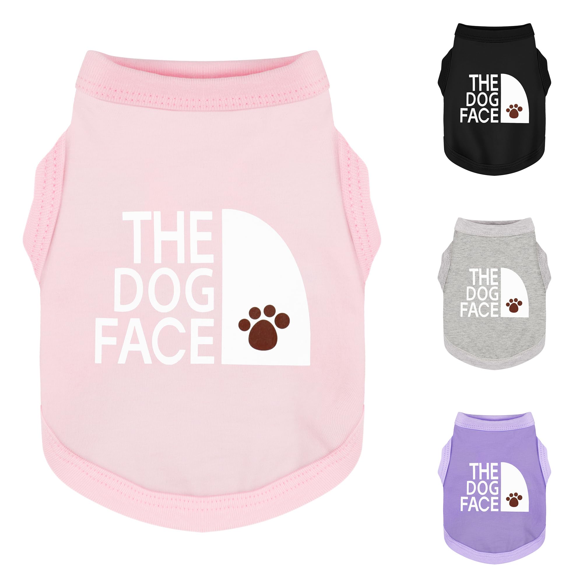 Personality Canine Attire: Soft, Lightweight Cotton Dog Clothes With 'The Dog Face' Print. Small And Medium Breeds, Perfect For 