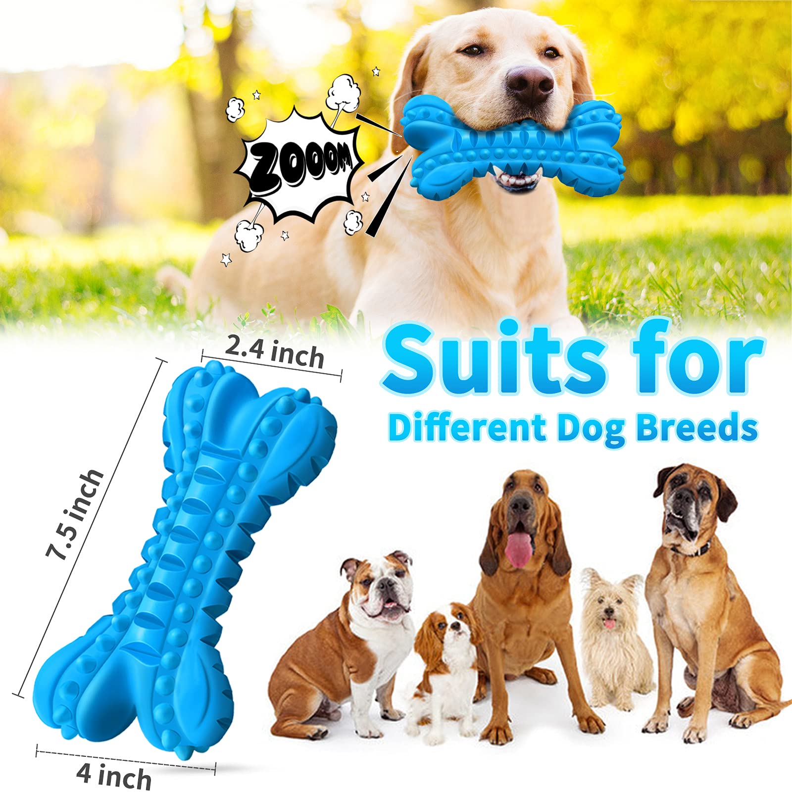 Legend Sandy Dog Toys For Aggressive Chewers Large Breed, Durable Dog Bones Squeaky Chew Toy, Nearly Indestructible Dog Toys For