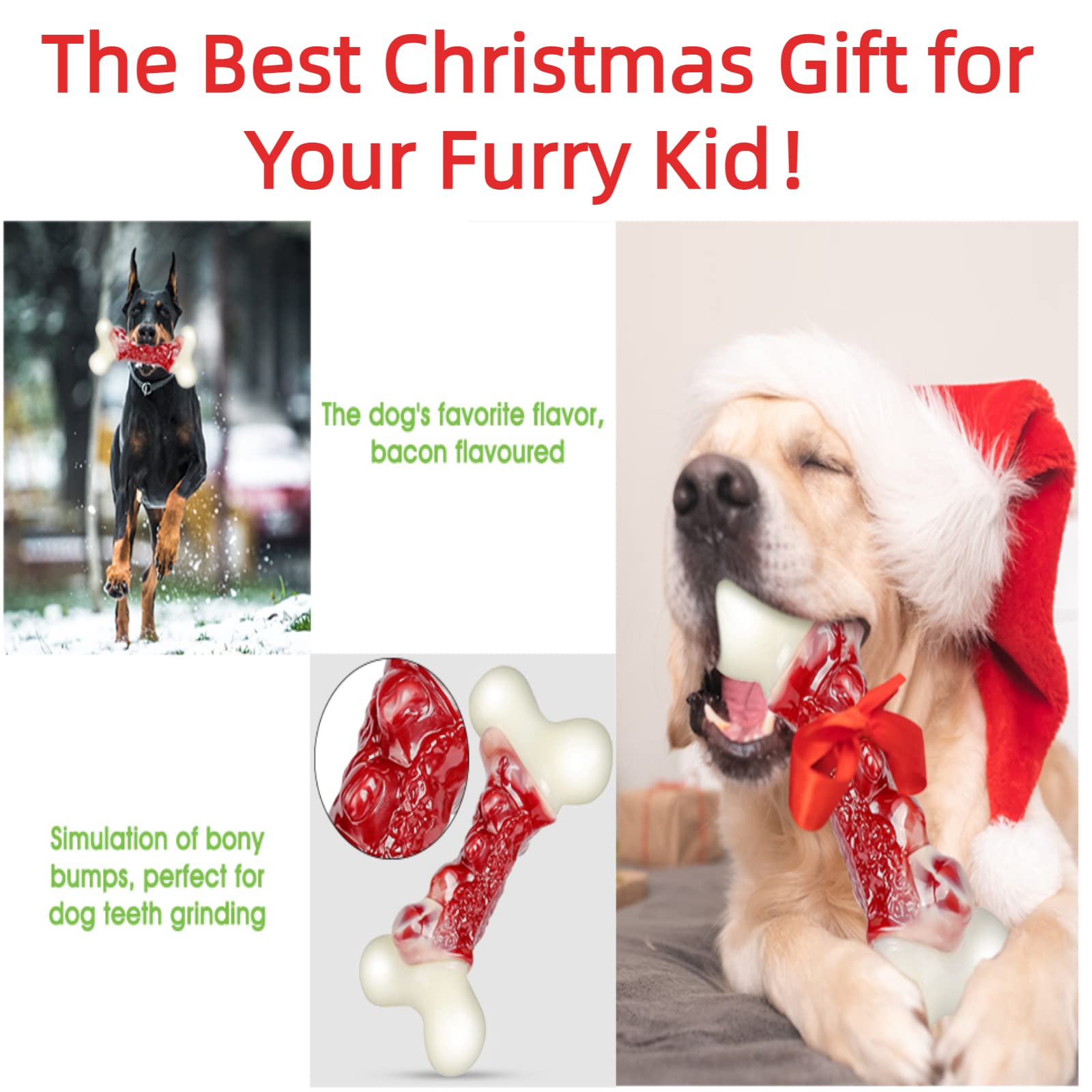 Dog Toys For Aggressive Chewers, Dog Toys For Large Dogs, Indestructible Dog Toy, Dog Chew Toys For Medium/Large Breed Dogs, Best Dog Toys To Keep Them Busy, Real Bacon Flavored