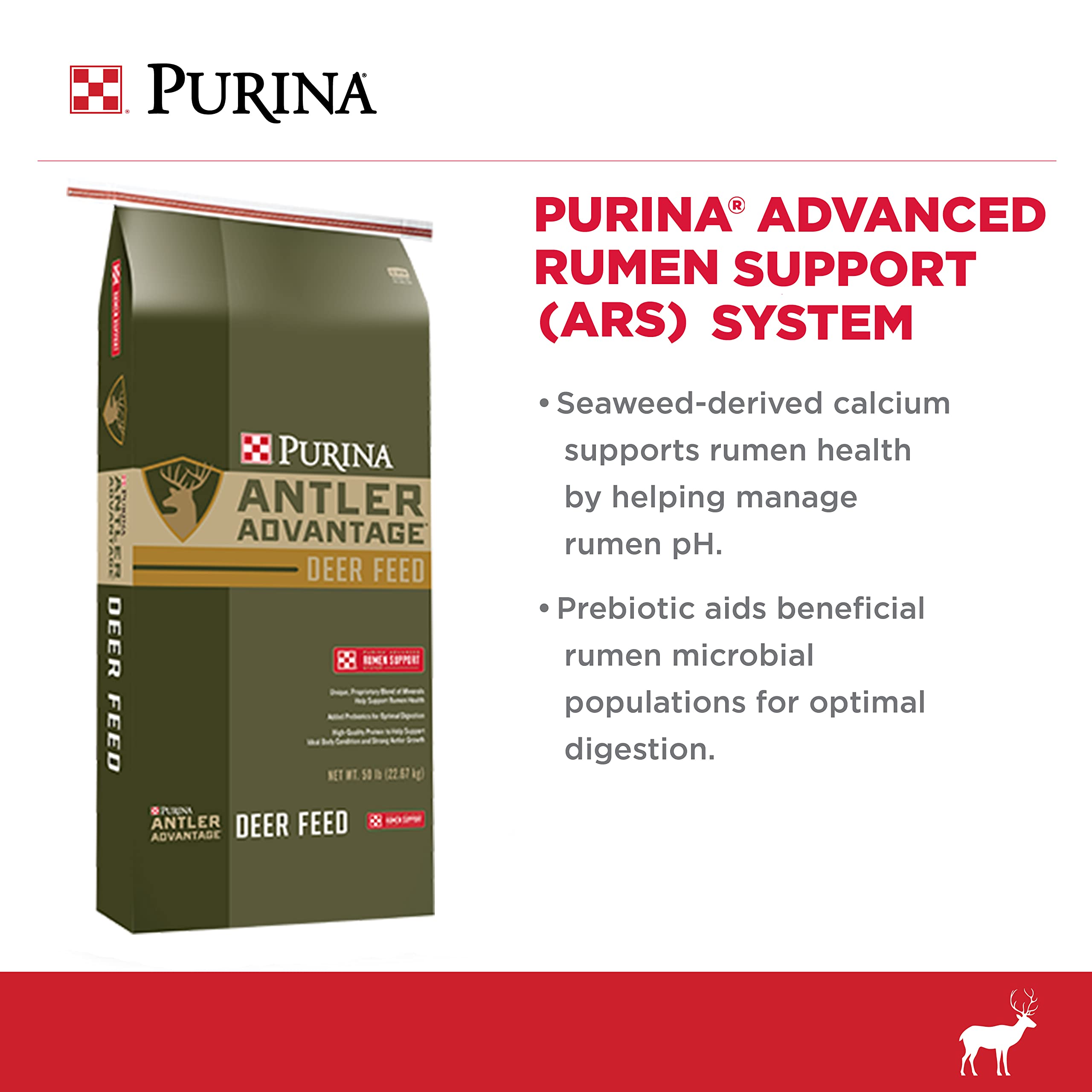 Purina | Antler Advantage Deer 20 ARS Deer Feed | 50 Pound (50 LB) Bag