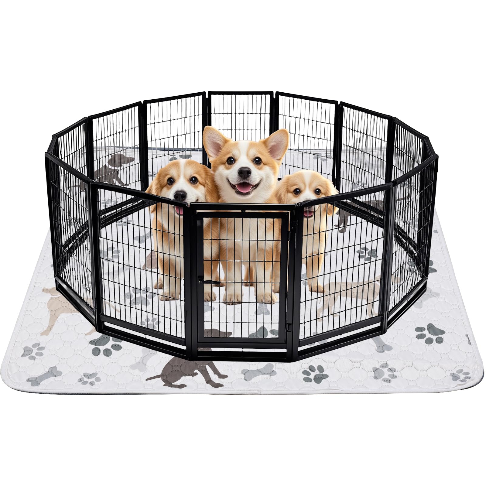 Mozin Washable Pee Pads For Dogs, 1 Pack Super Absorbent Dog Training Pads Leakproof Non-Slip Reusable Puppy Pads, Waterproof Wh