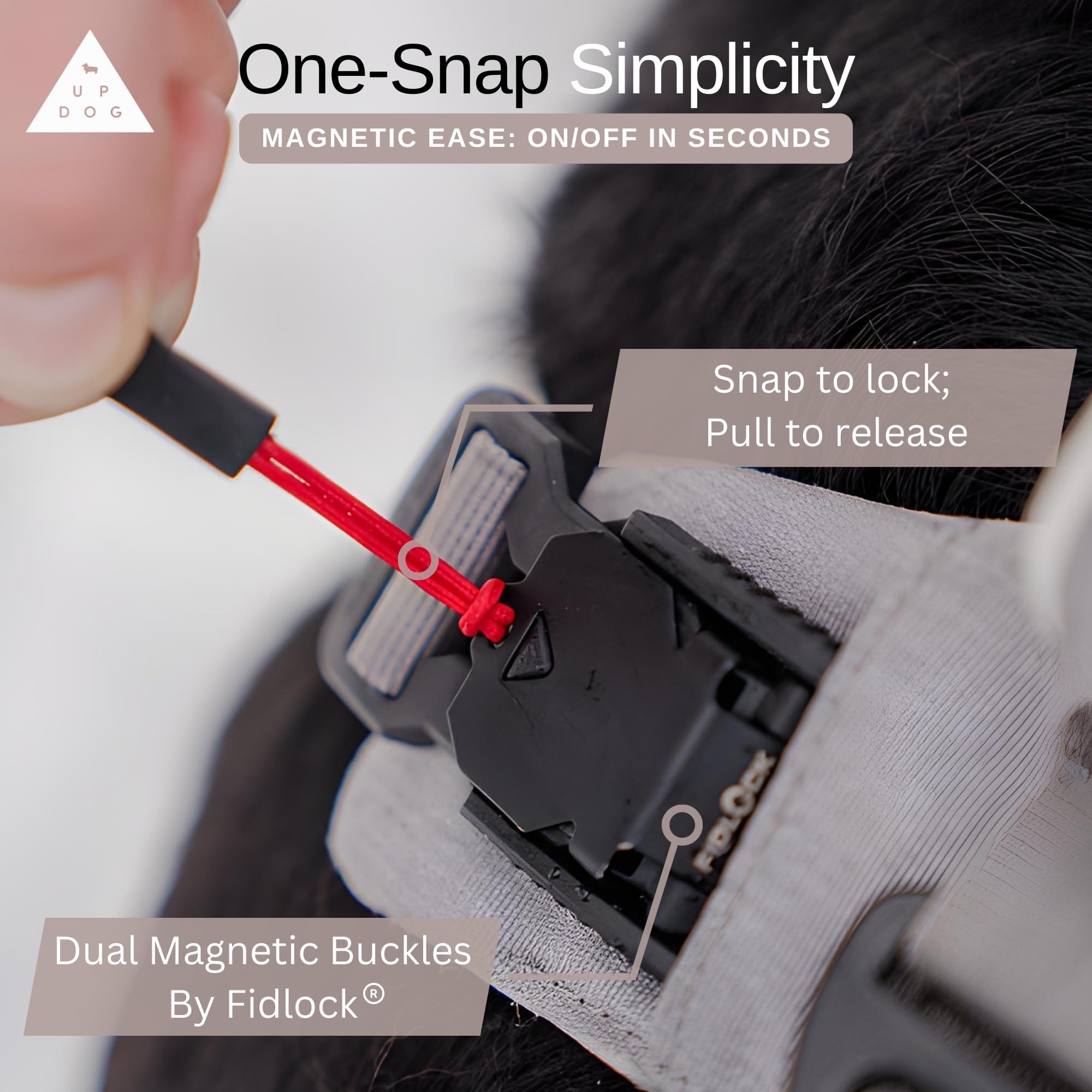 Strong & Secure Magnetic Dog Harness With Easy Lock Buckle - Comfortable No-Pull Vest For Small, Medium & Large Dog Breeds (Larg