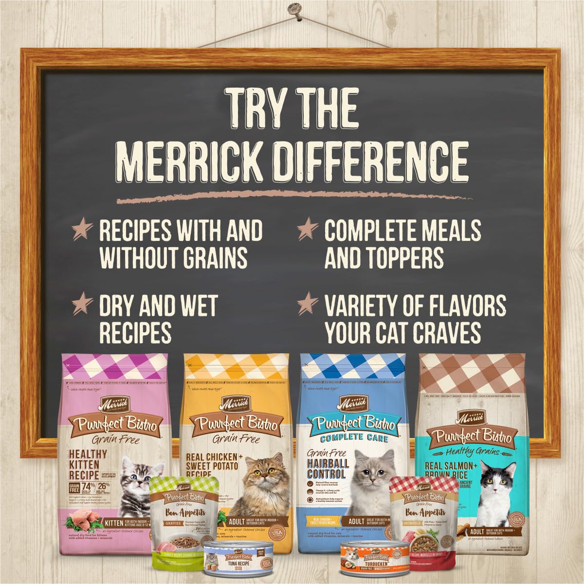 Merrick Purrfect Bistro Grain Free Wet Cat Food, High Protein Chicken, 5.5 oz Cans, Pack of 24