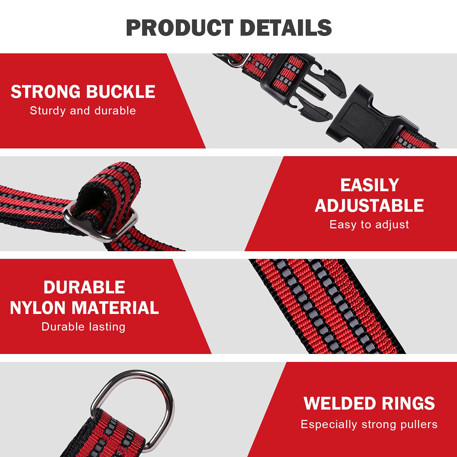 Martingale Dog Collars - Reflective Dog Collar With Quick Release Buckle Adjustable Nylon Training Dog Collar Suitable For Puppies For Small Medium Large Dogs.