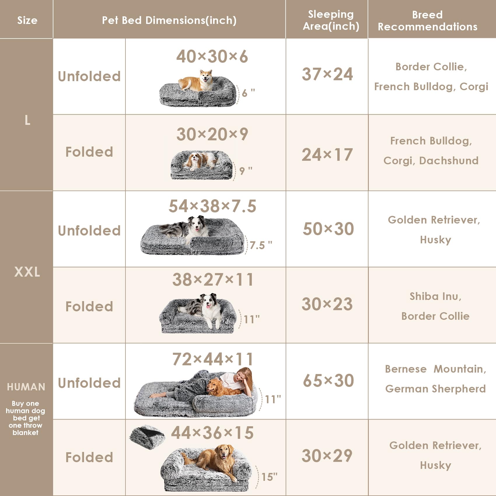 EHEYCIGA Foldable Dog Bed, Faux Fur Fluffy Dog Couch Bed, Orthopedic Calming Memory Foam Pet Bed for Small Dogs, Washable Soft W