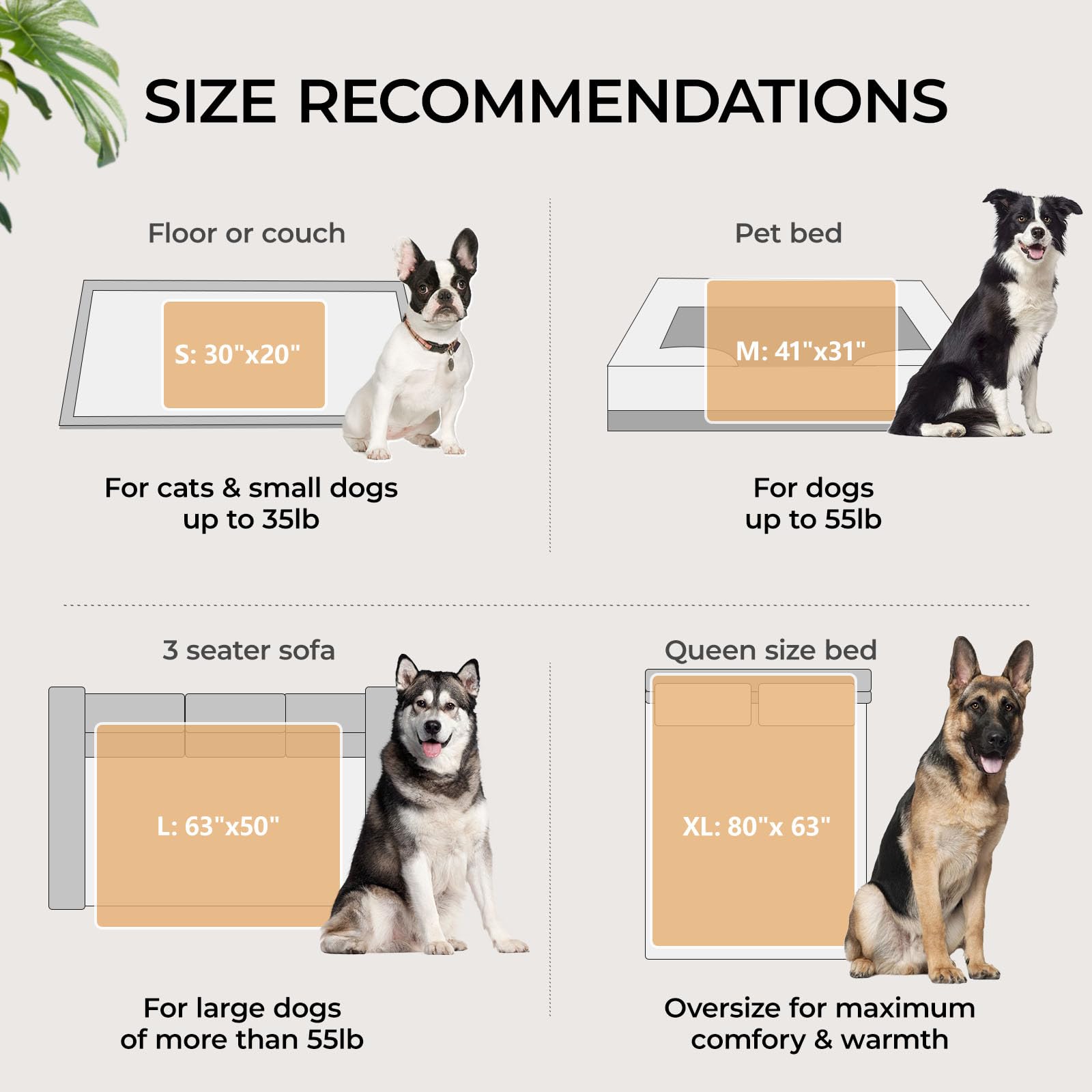 Luciphia Waterproof Pet Blanket For Medium Large Dogs Soft Cat Sherpa Calming Thick Cover Leakproof Cozy Puppy Sofa Bed Car Couc