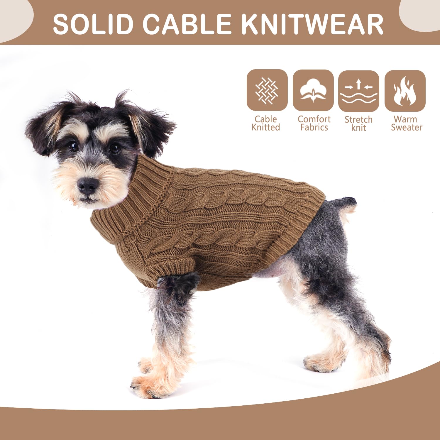 Dog Sweaters for Small Dogs Fall Dog Sweater Dog Winter Clothes Dachshund Clothes Knitted Turtleneck Pet Sweater Warm and Soft D