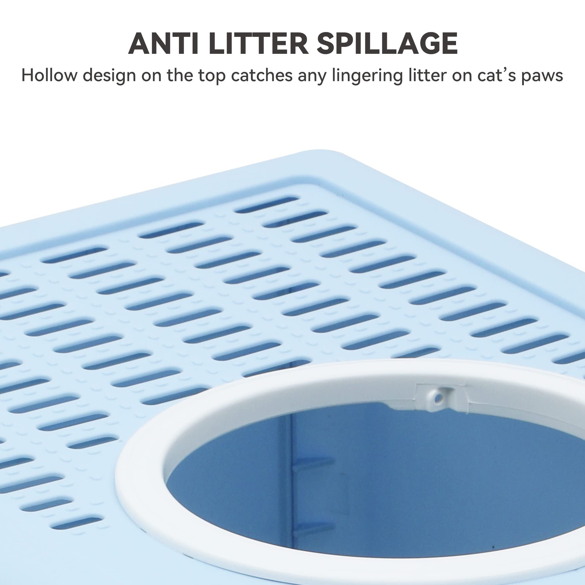 Yitahome Large Enclosed Cat Litter Box With Lid Cover, Hooded Odorless Anti-Splashing Cat Toilet With Drawer Litter Scoop Front