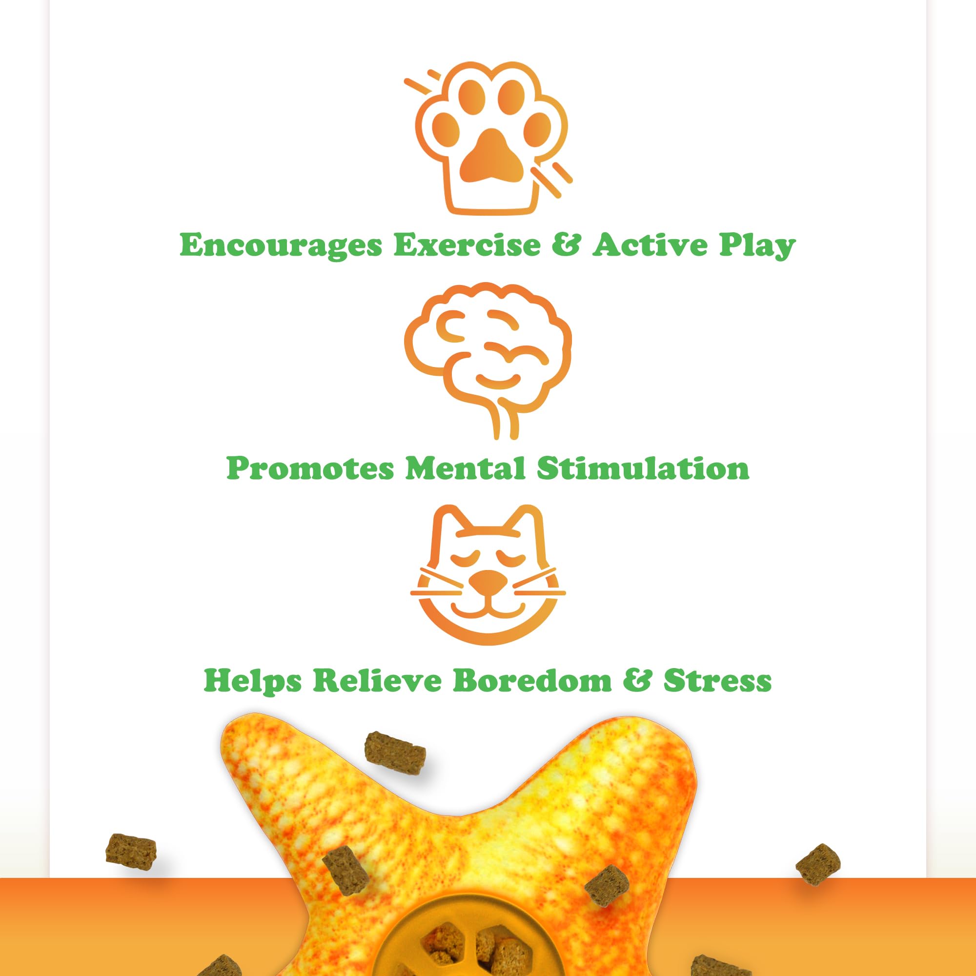 Meowijuana Knock N Nibble Starfish | Refillable Treat Dispensing Cat Toy | Promotes Play and Cat Health | Interactive Puzzle To