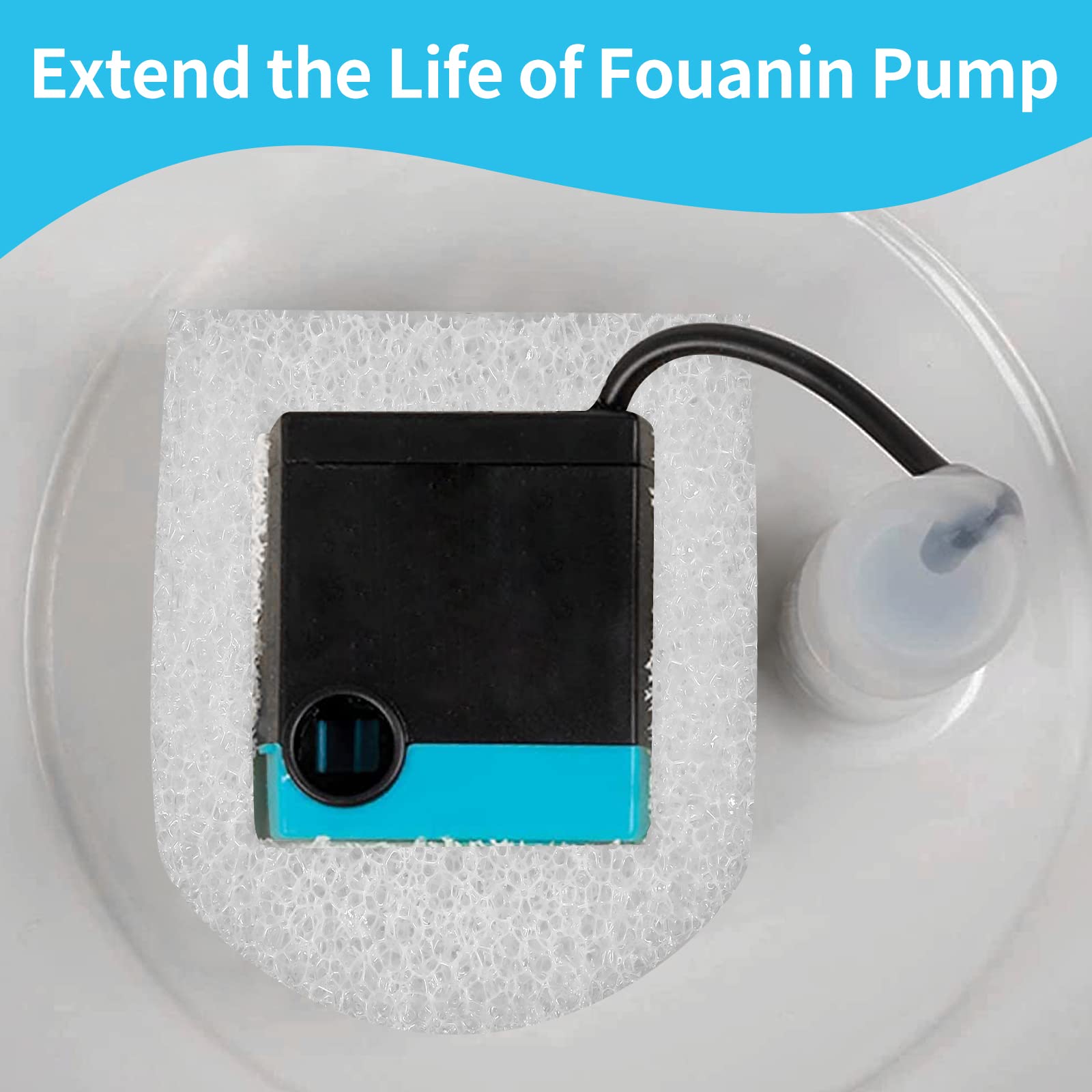 Cat Water Fountain Filters, 18 Pack Pet Fountain Replacement Foam Sponge Pre-Filters Fit For Multiple Ceramic And Stainless Stee