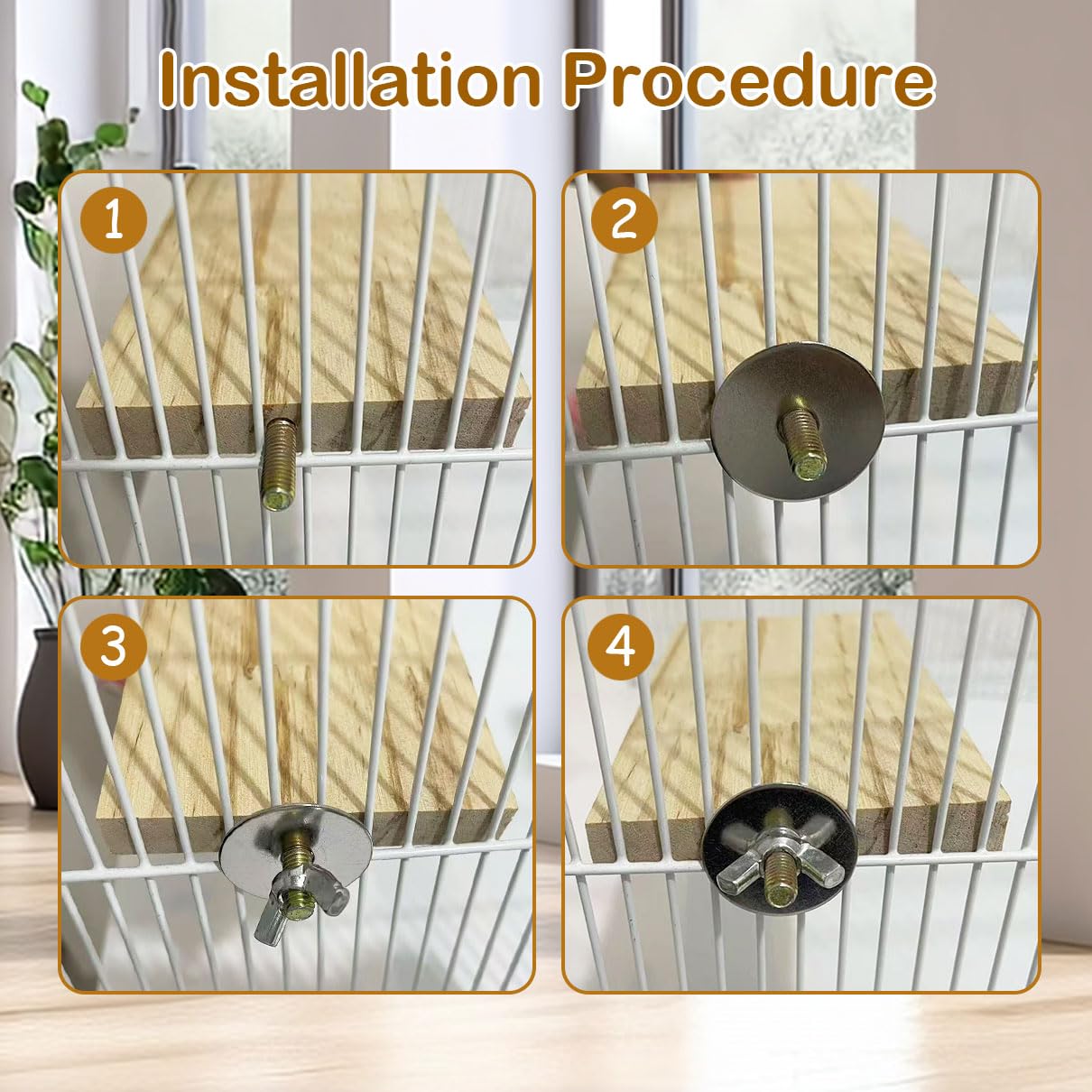 Niwaes 7 Pcs Chinchilla Ledges Wood Sets, Hamster Wooden Stand Platform With Lava Ledge Blocks Chew Toys Small Animal Cage Acces