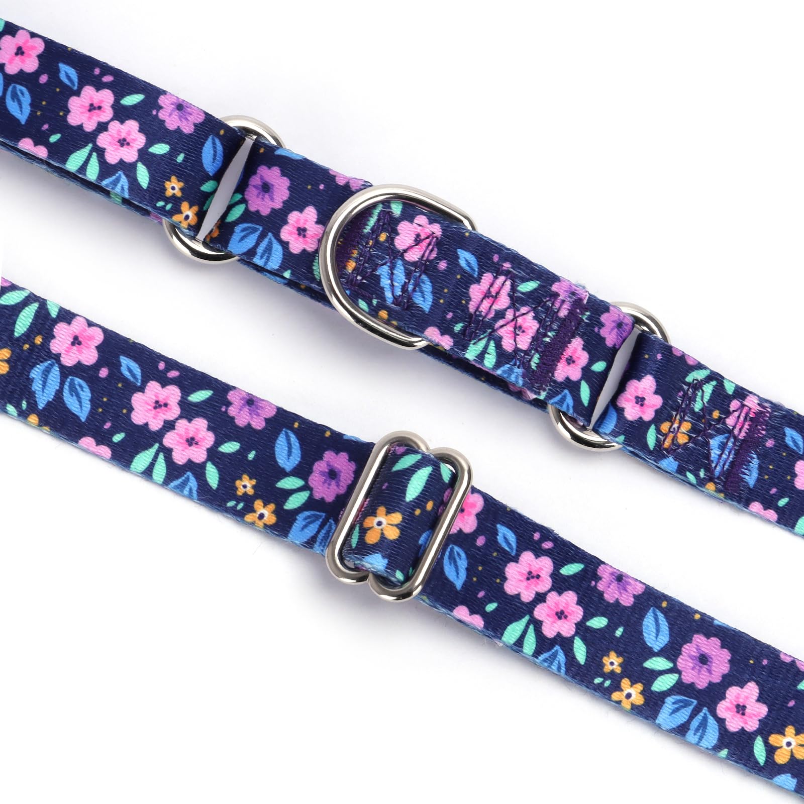 Martingale Dog Collars For Medium Large Dogs, No Slip Girl Dog Collars With Adjustable Soft Nylon And Special Bull Flower Design