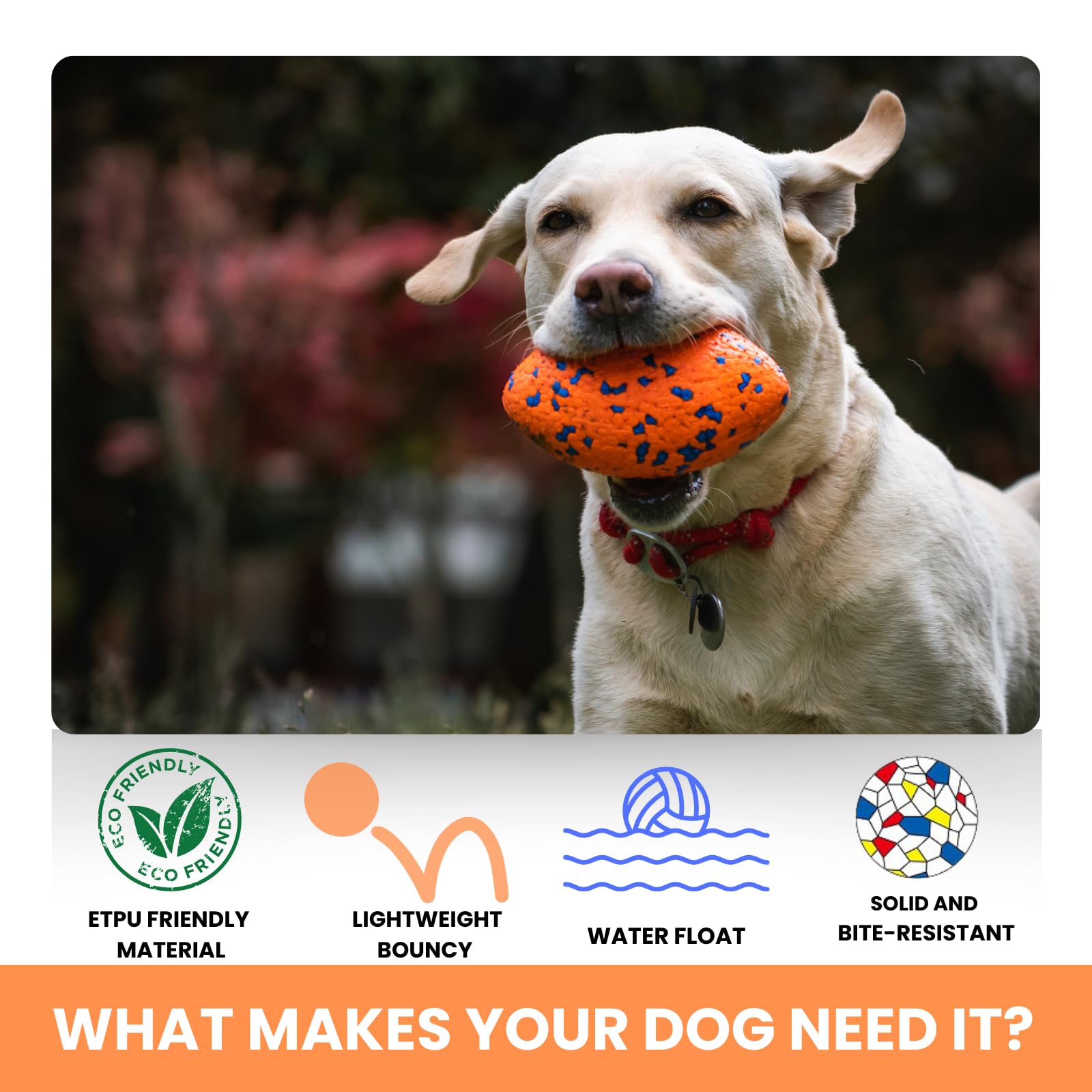 Karpic Popaws Indestructible Dog Toys For Aggressive Chewers, Durable Water Toys, Tough Chew Toys For Large Dogs, Tennis Balls,