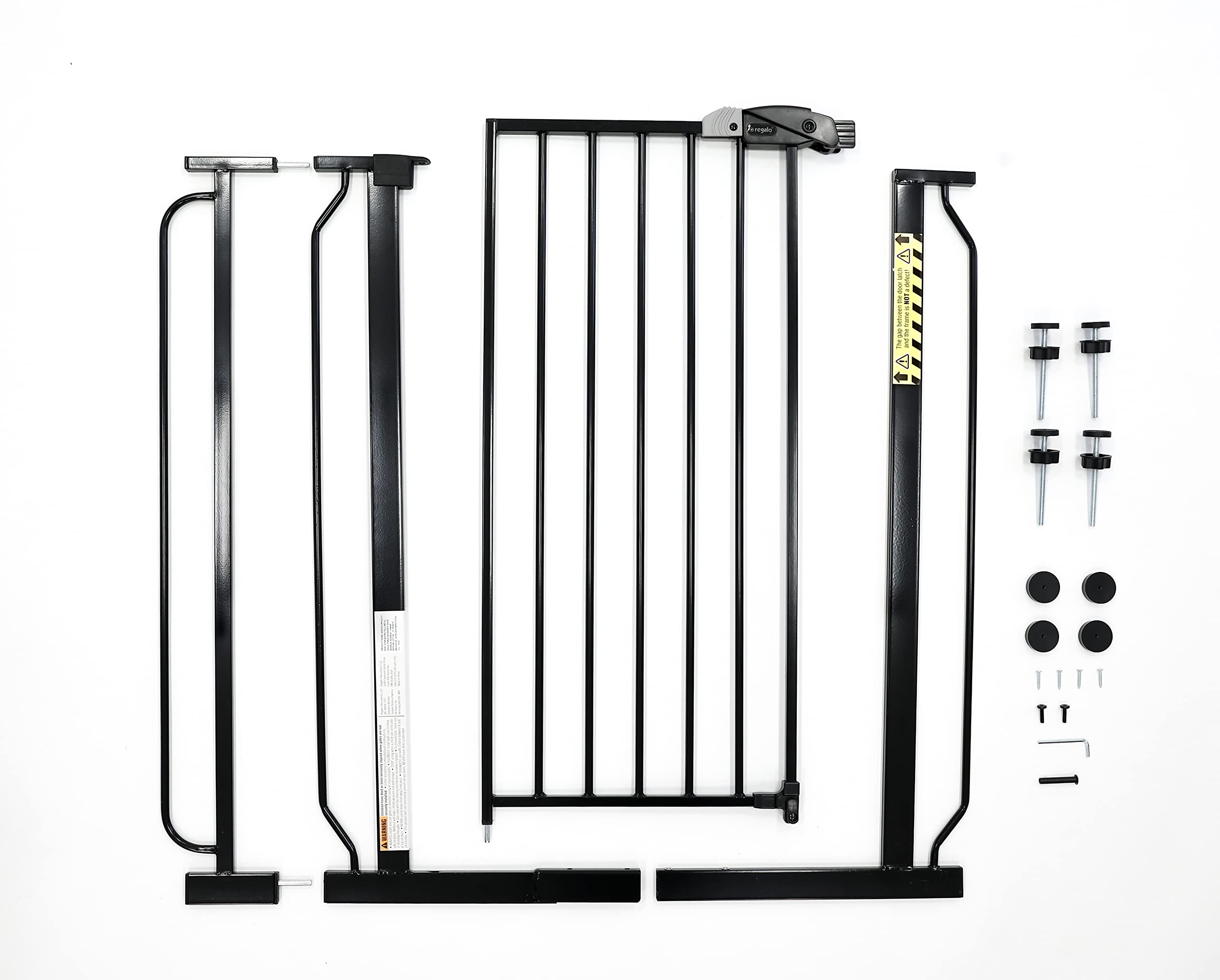 Regalo Easy Step Extra Tall Walk Thru Baby Gate, Bonus Kit, Includes 4-Inch Extension Kit, Pressure Mount Kit and Wall Cups and