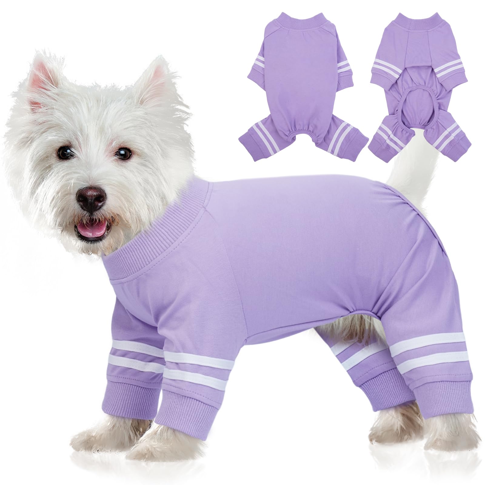 Brkurleg Soft Stretchable Pajamas For Small Dogs, Cats And Puppies - 4 Legs Onesie Pjs, Recovery Suit, Breathable Jammies For Bo