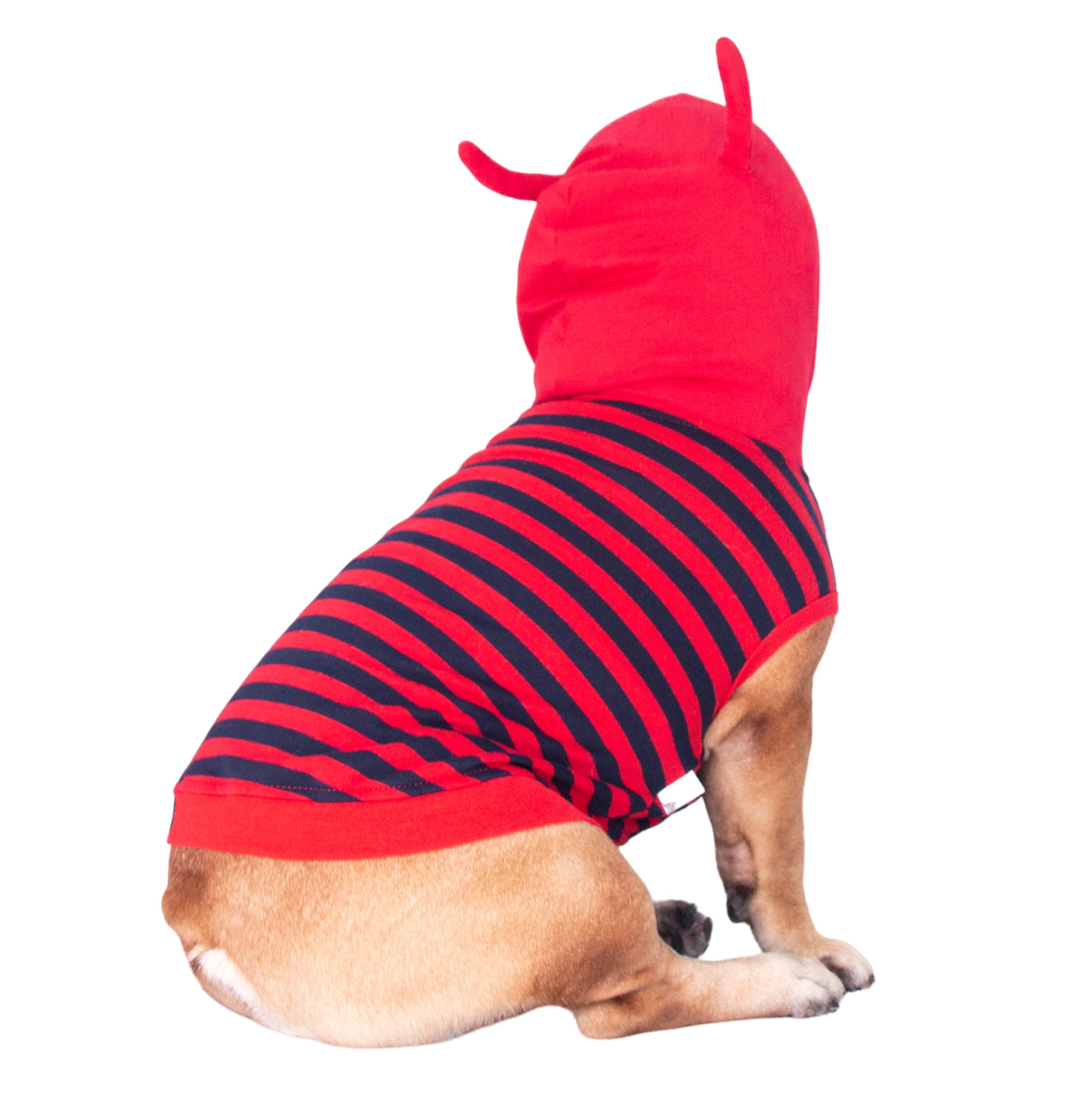 Ichoue I Am A French Bulldog Little Devil Fire Ant Halloween Costumes Hoodies Clothes Outfits Cosplay Winter Coats Sweaters Pullovers For Small Medium Dogs Frenchie Pug English Boston - Red, Large