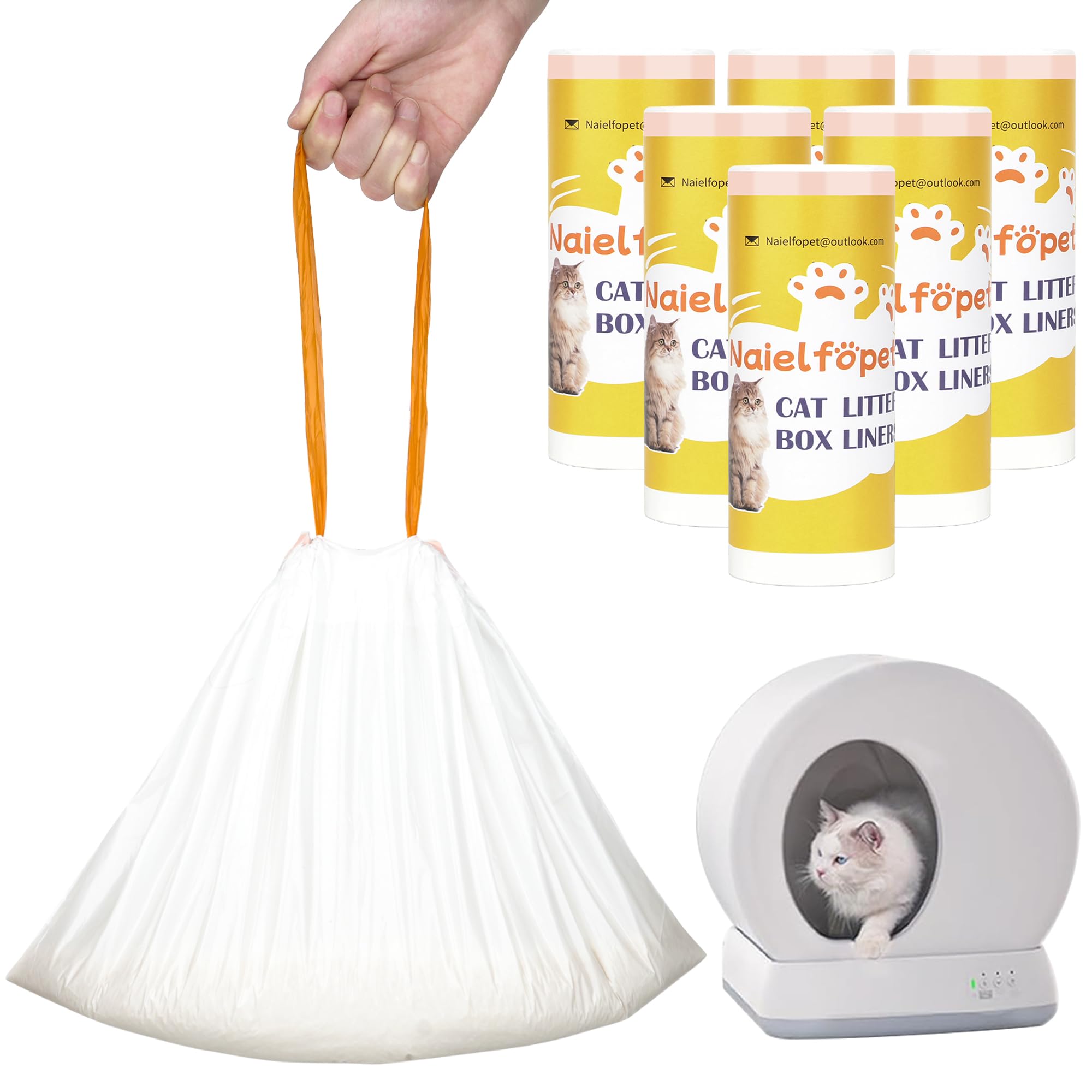 120 Count 18'' X 12.6'' Cat Litter Box Liners, Replaced Trash Bags Fit For Cat Litter Box Mw-Sc01/Mw-Sc02/Mw-Lr01,Thick Heavy Du