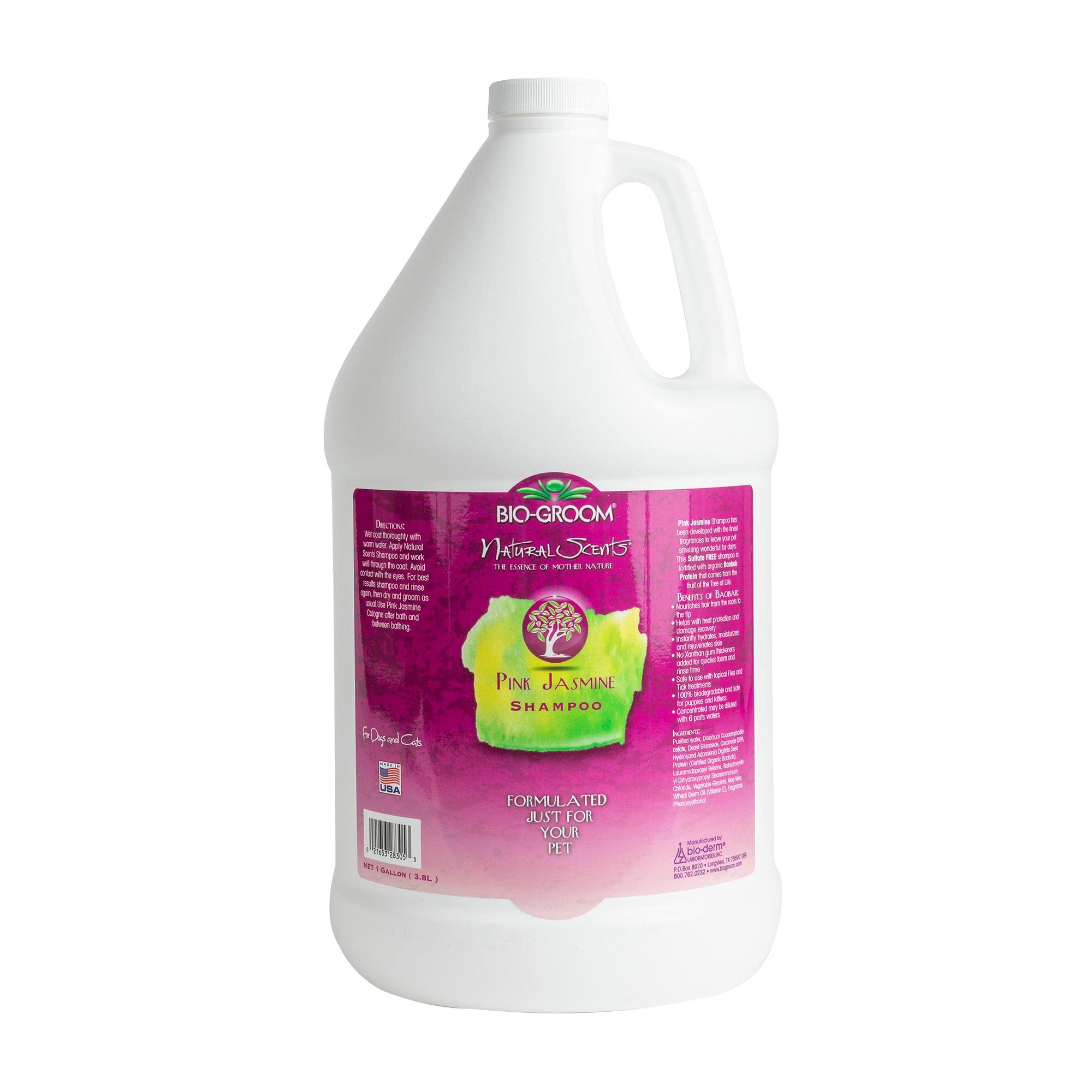 Bio-Groom Pink Jasmine Dog Shampoo - Natural Scent Pet Shampoo, Baobab Protein, Cat & Dog Bathing Supplies, Puppy Wash, Cruelty-
