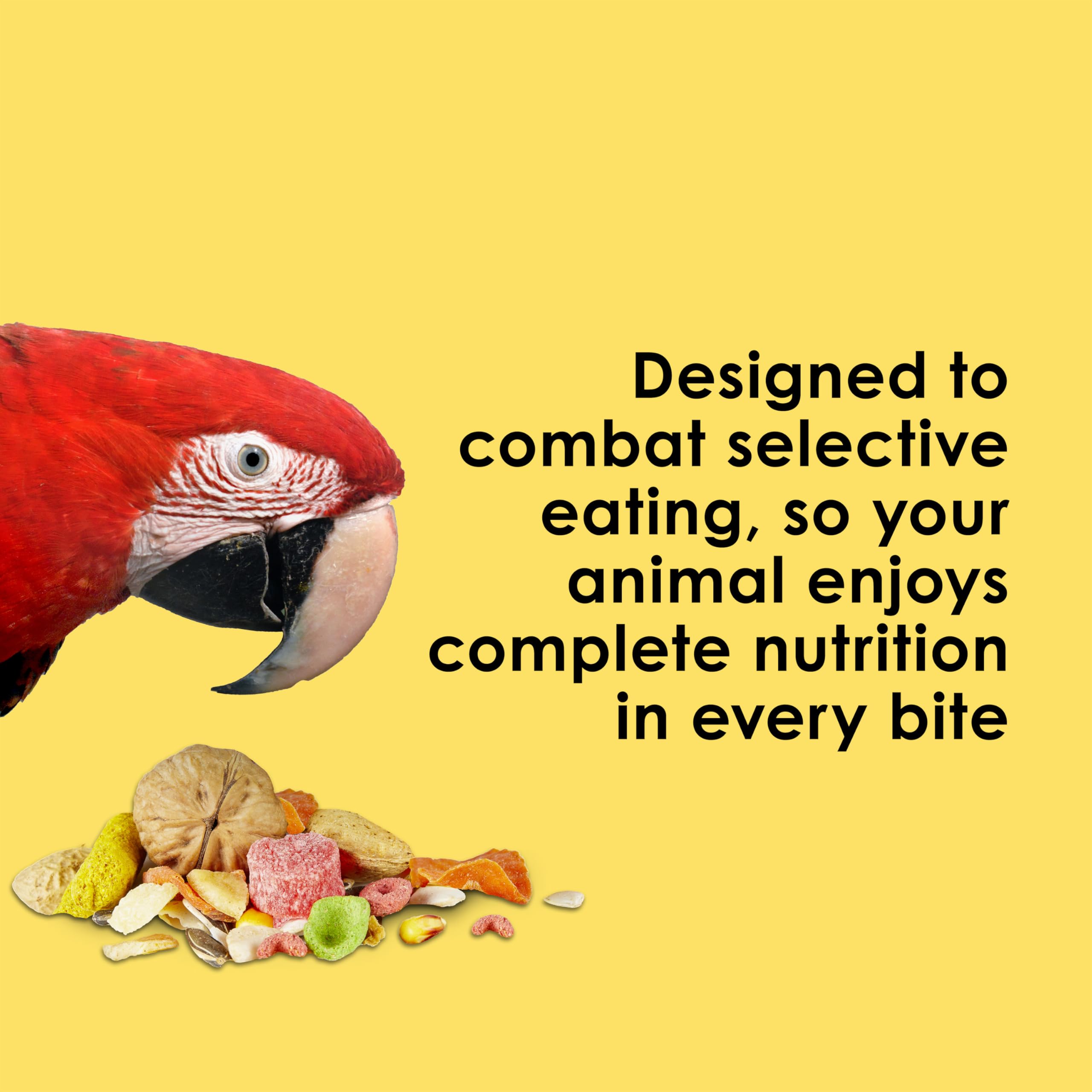 Kaytee Fiesta Big Bites Macaw Food, Nutritious and Fun Blend, Supports Skin, Feather, Digestion, Brain and Heart Health, 10 poun