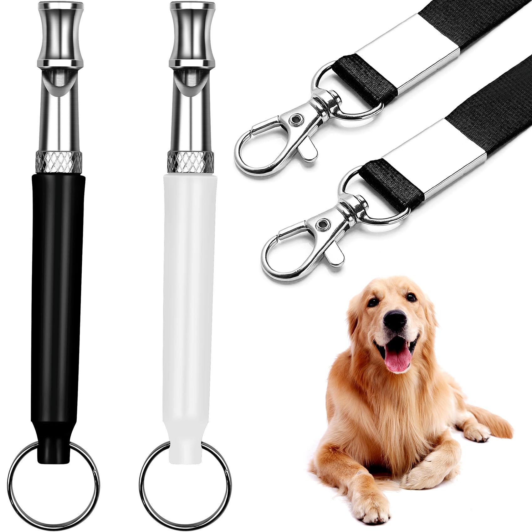 Hryyds 2 Pack Dog Whistle, Dog Whistle To Stop Barking Neighbors Dog, Adjustable Ultrasonic Silent Dog Whistle, Professional Rec