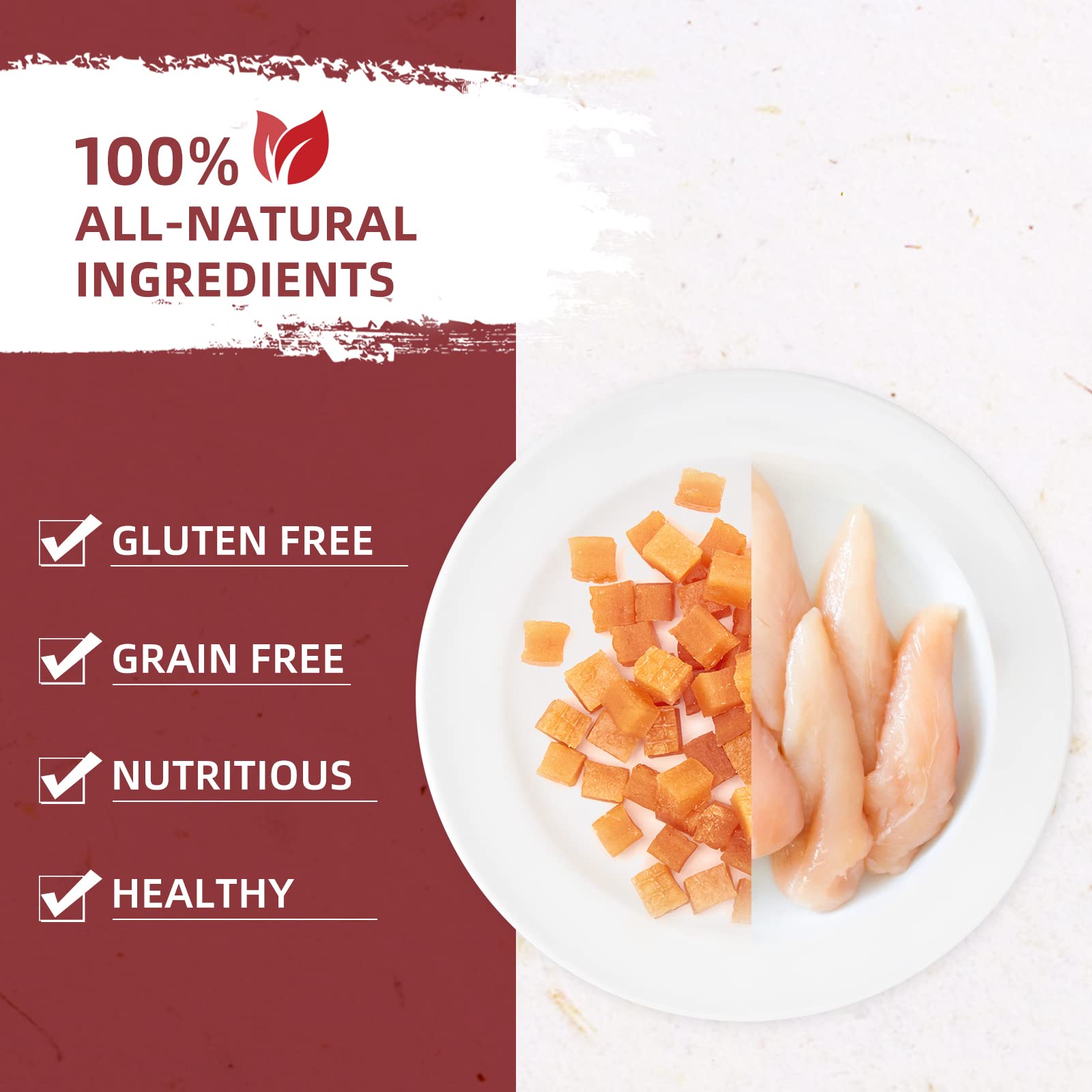 Jungle Calling Soft Chicken Treats for Dog and Cat, Natural Grain Free Chewy Food Snacks for Training Rewards for Small Dogs, Hi
