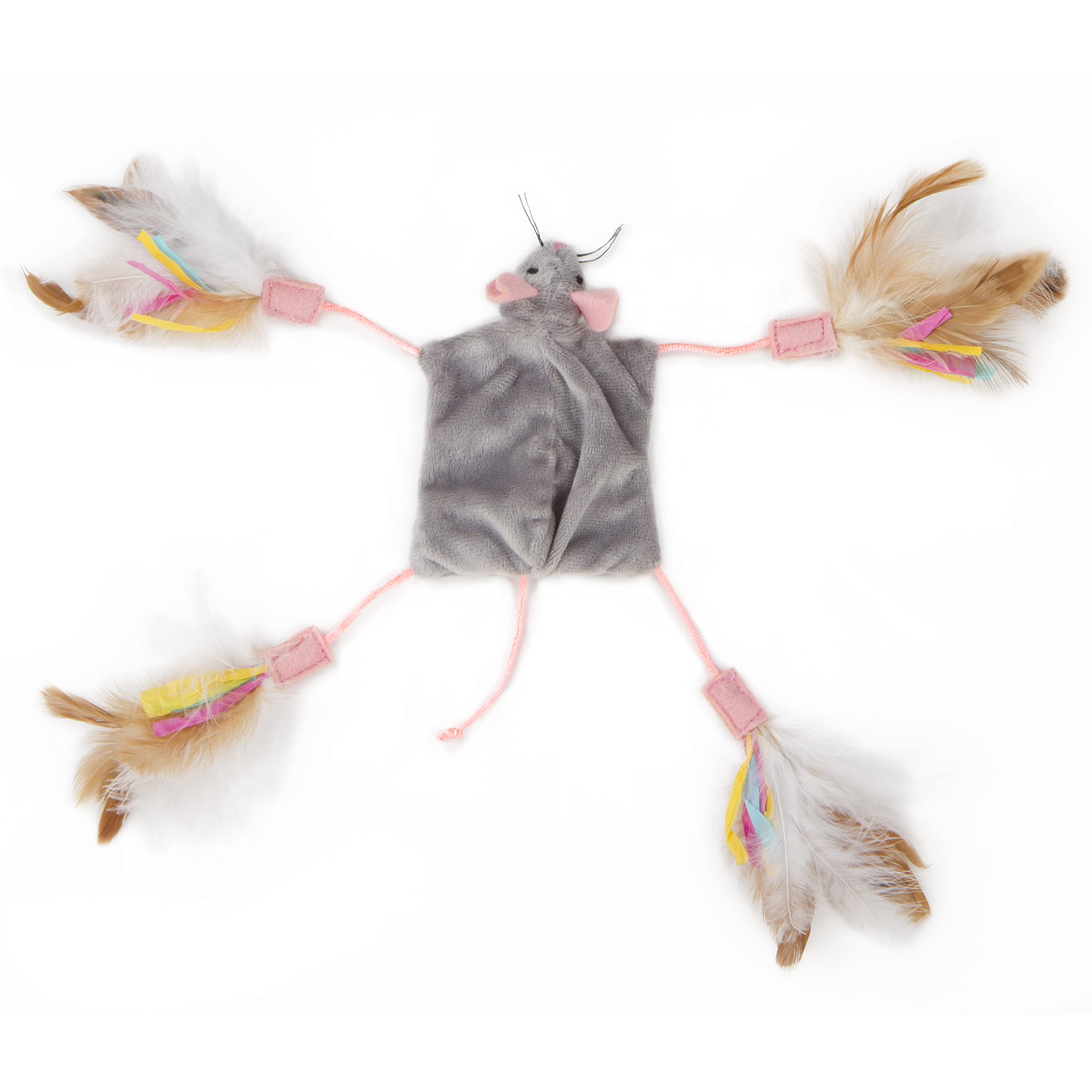 Petlinks Cutie Mouse Feathered Crinkle Cat Toy - Randomly Selected Color, One Size