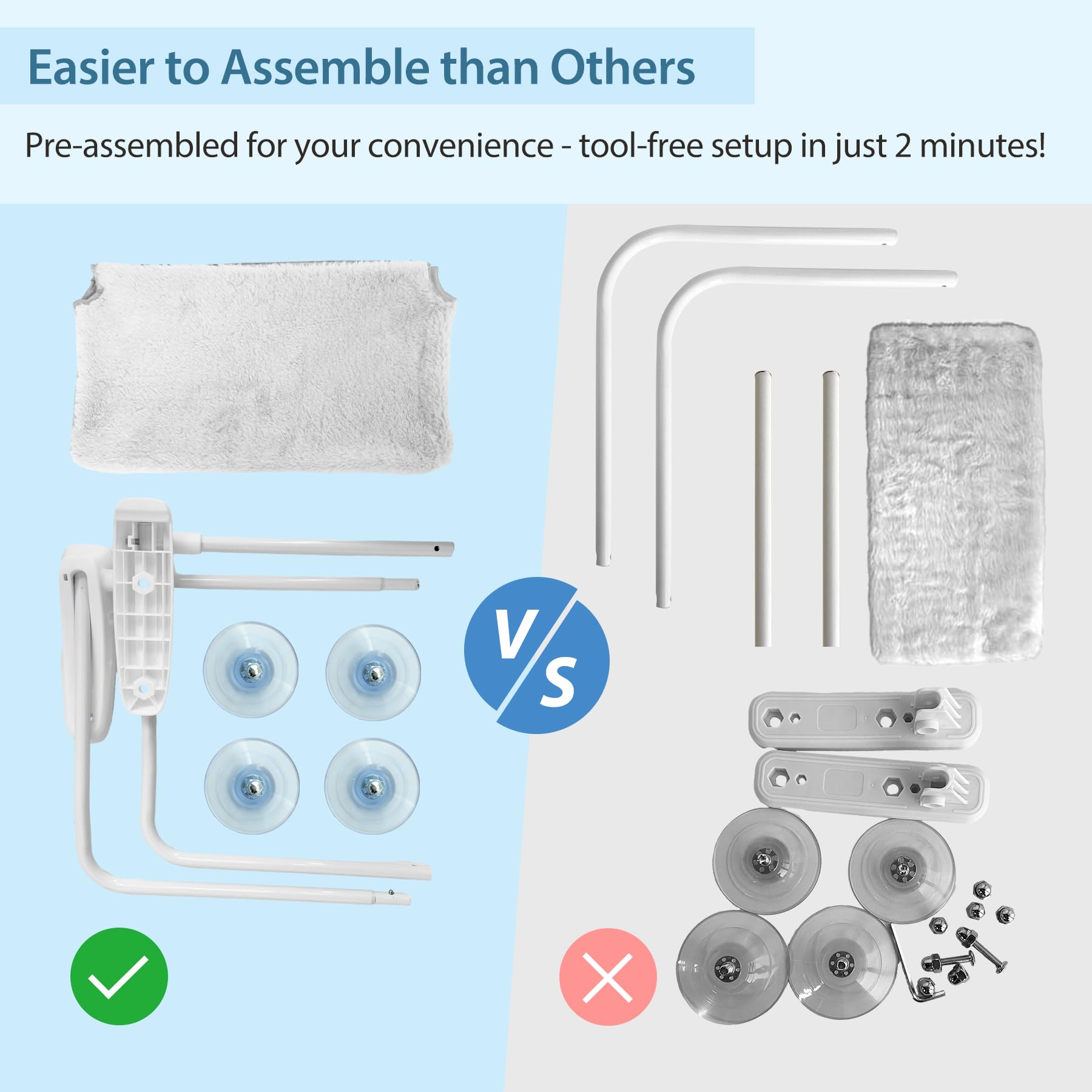 L&W Bros. 3Pc Foldable Cat Window Perch Cat Hammock With 4 Suction Cups Easy To Assemble 23.6''X 11.2'' Cat Window Bed For Large