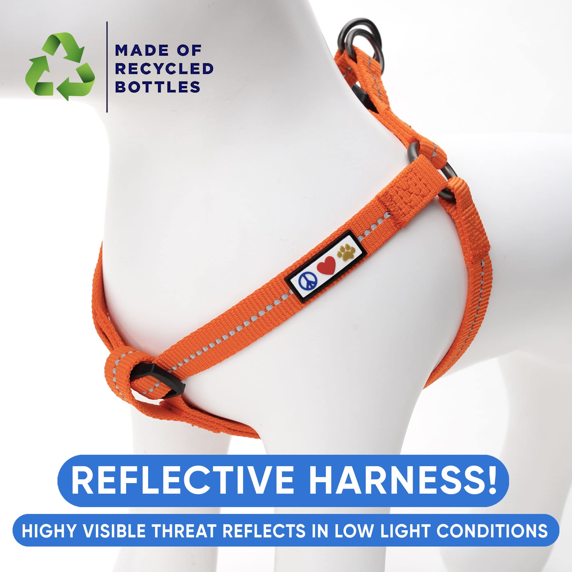 Pawtitas ?? Recycled Dog Harness with Reflective Stitched a Puppy Harness Made from Plastic Bottles Collected from Oceans Small