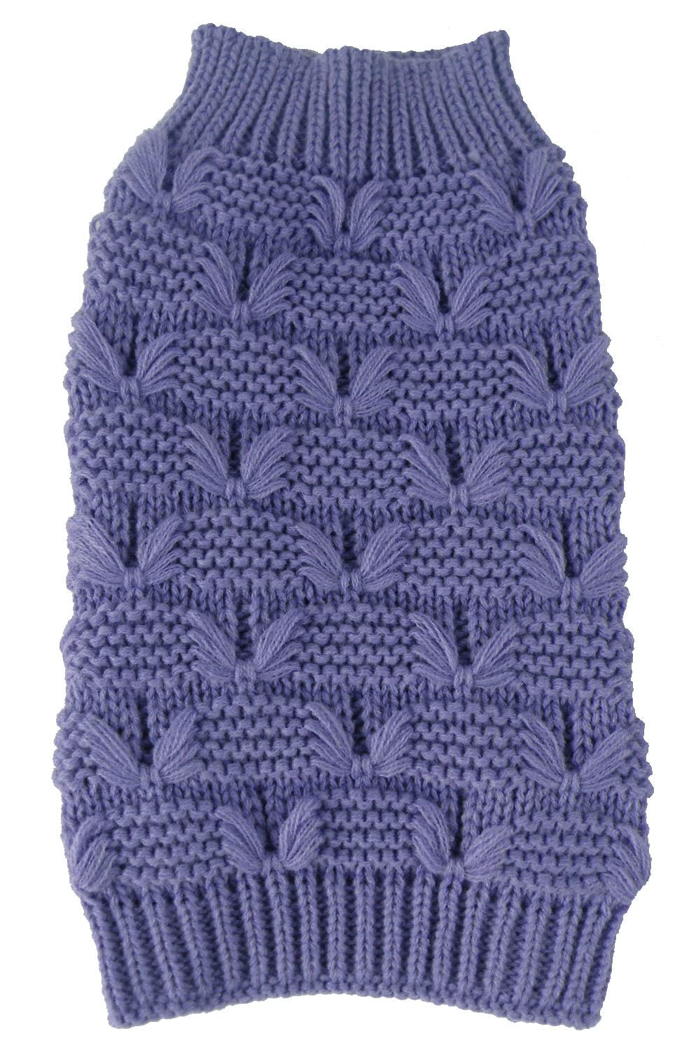 Pet Life ® Butterfly Stitched Fashion Pet Sweater - Designer Heavy Cable Knitted Dog Sweater with Turtle Neck - Winter Dog Clothes Designed to Keep Warm