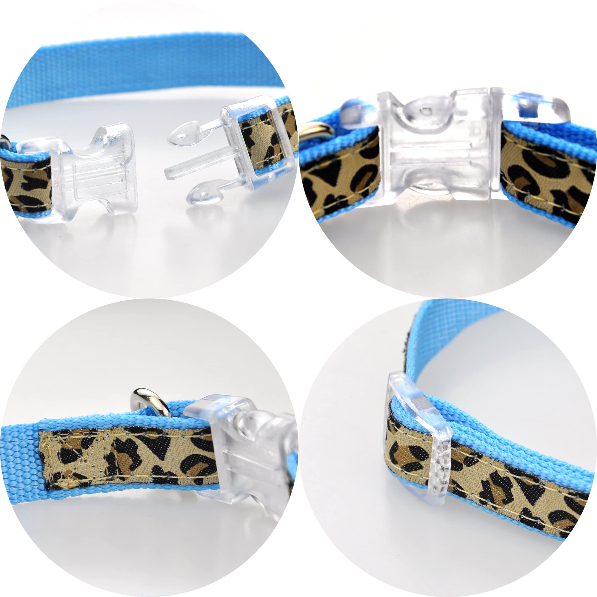 Mile High Life Leopard Dog Harness Collar Leash Set, Adjustable No Pull Dog Halter Harness for Small Breed Dogs, Easy Control fo