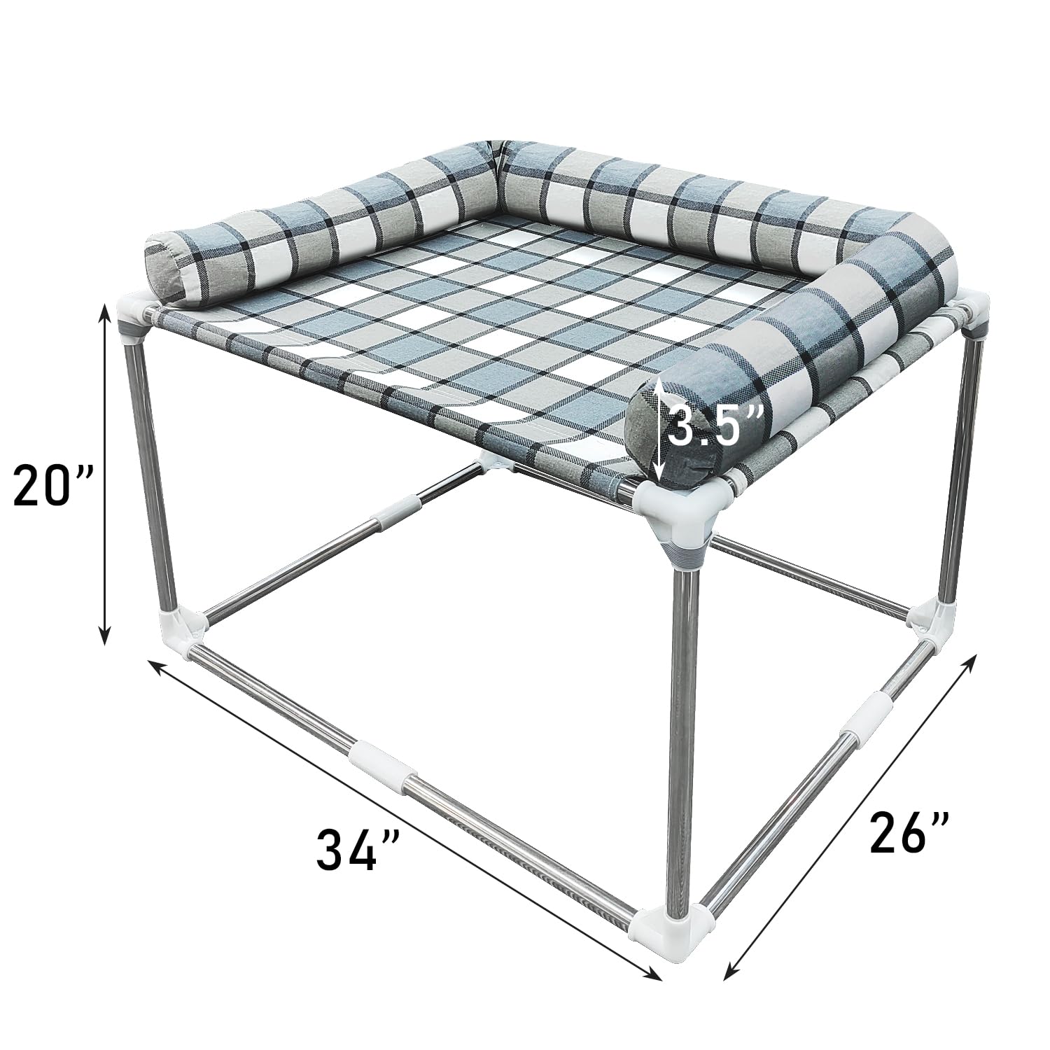 Bedside Cosleeper Pet Dog Bed - Dog Beds With Pillow Extension Attached To Human Bed Height Raised Pet Window Perch (34'' X 26''