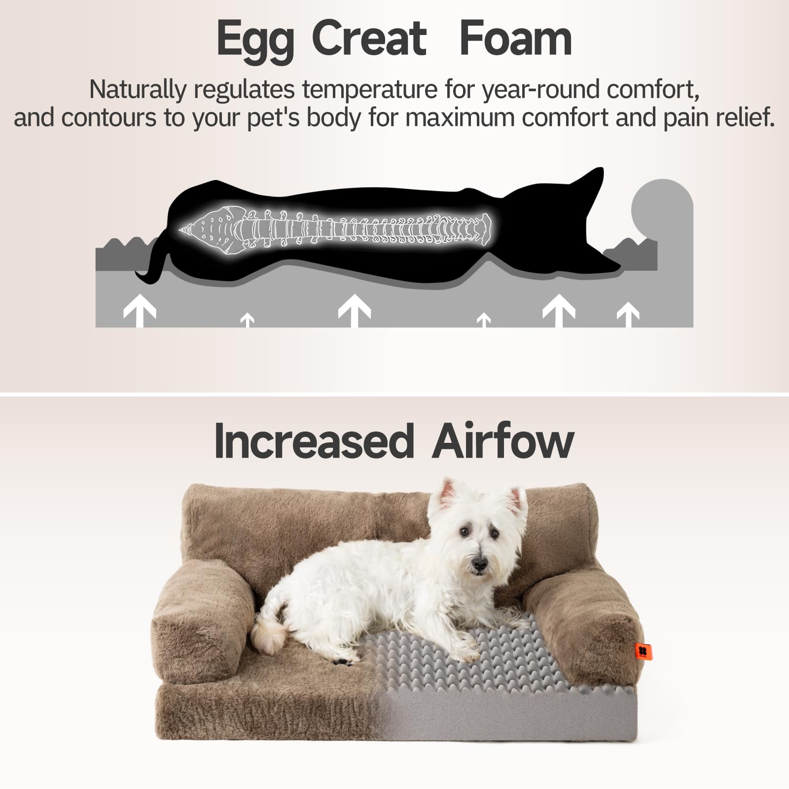 Mewoofun Orthopedic Dog Bed For Medium Dogs, Waterproof Dog Couch Dog Sofa, Supportive Foam Pet Bed With Removable Washable Cove