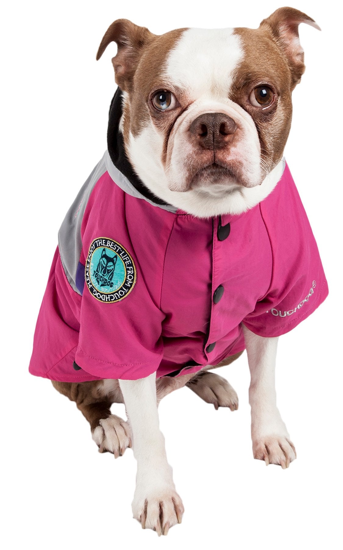 TOUCHDOG 'Mount Pinnacle' Waterproof and Windproof Fashion Designer Insulated Pet Dog Coat Ski Jacket Hooded Raincoat, Small, Pink