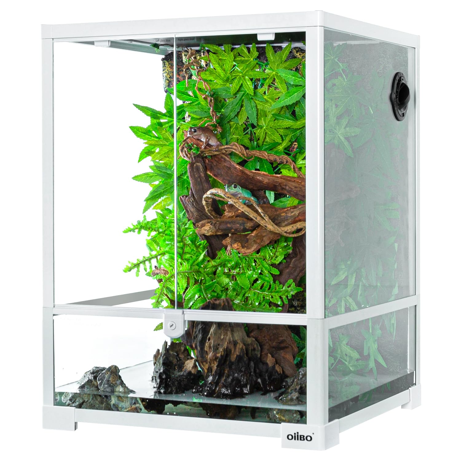 Oiibo 30 Gallon Reptile Tank 18'' X 18'' X 24'' Reptile Terrarium, Full View Glass Terrarium Tank With Double Hinge Door For Rep